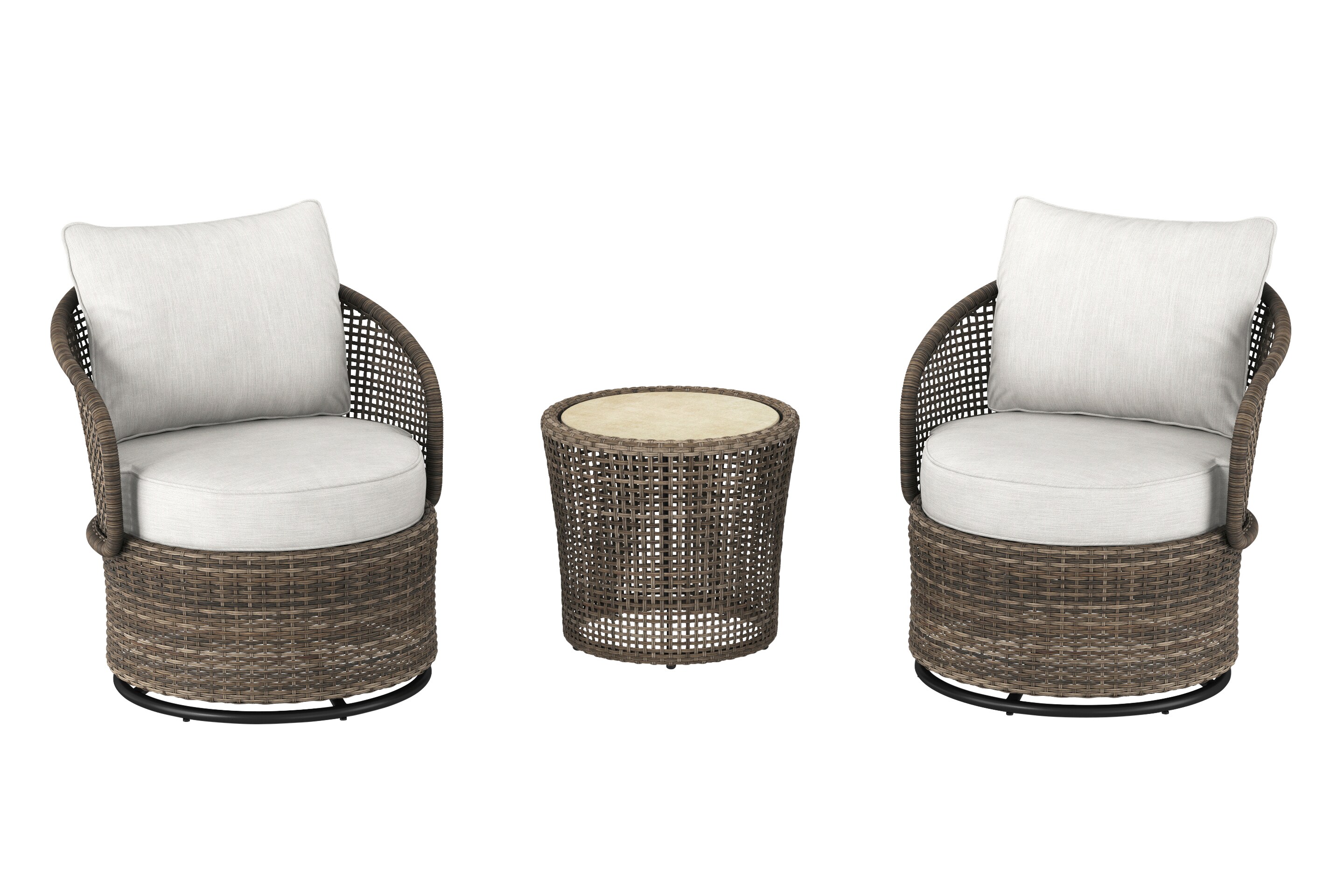 Origin 21 Westerly 3-Piece Wicker Patio Conversation Set With Gray ...