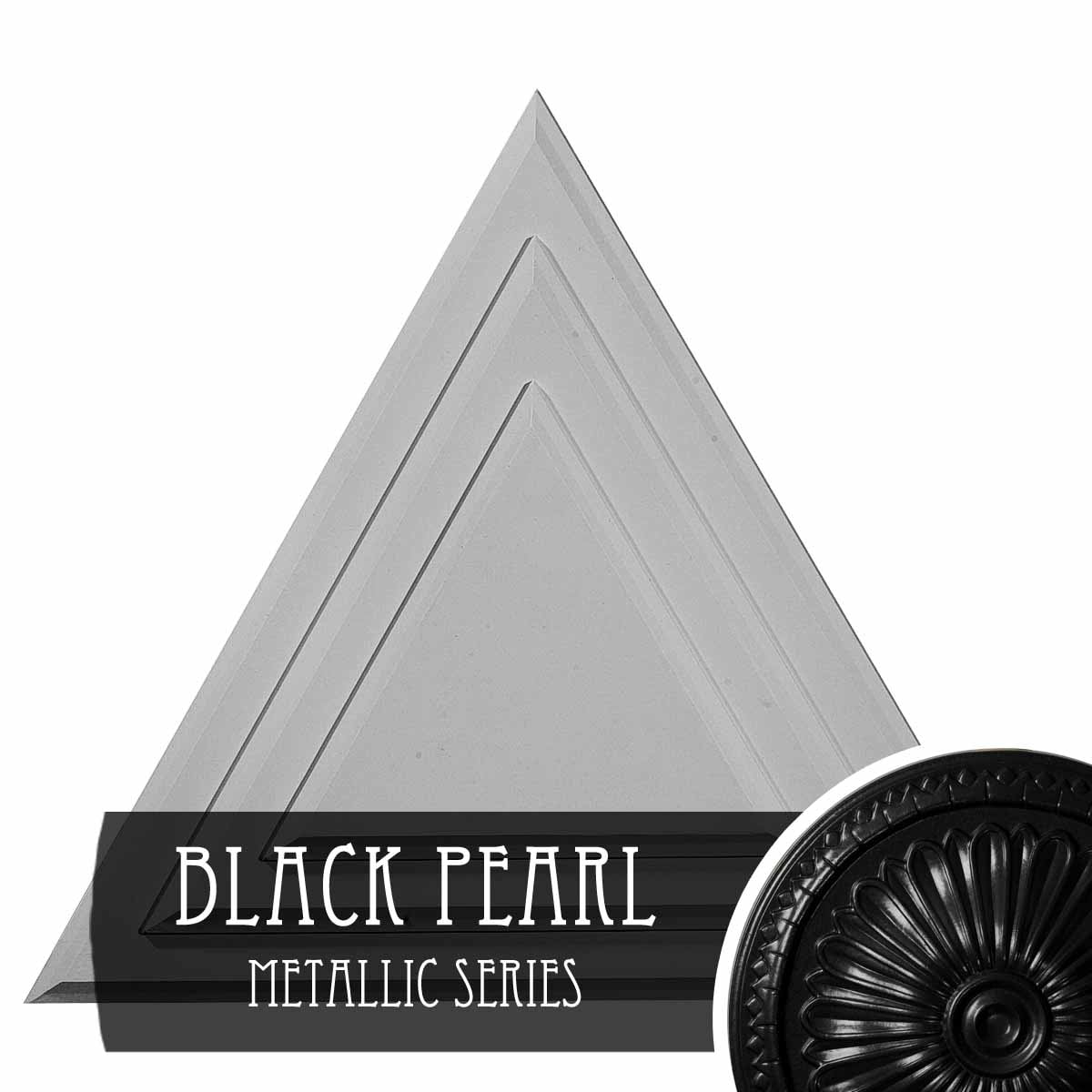 Ekena Millwork CM19TGBPS Triangle 19-in W x 16.625-in L Black Pearl Polyurethane Ceiling Medallion