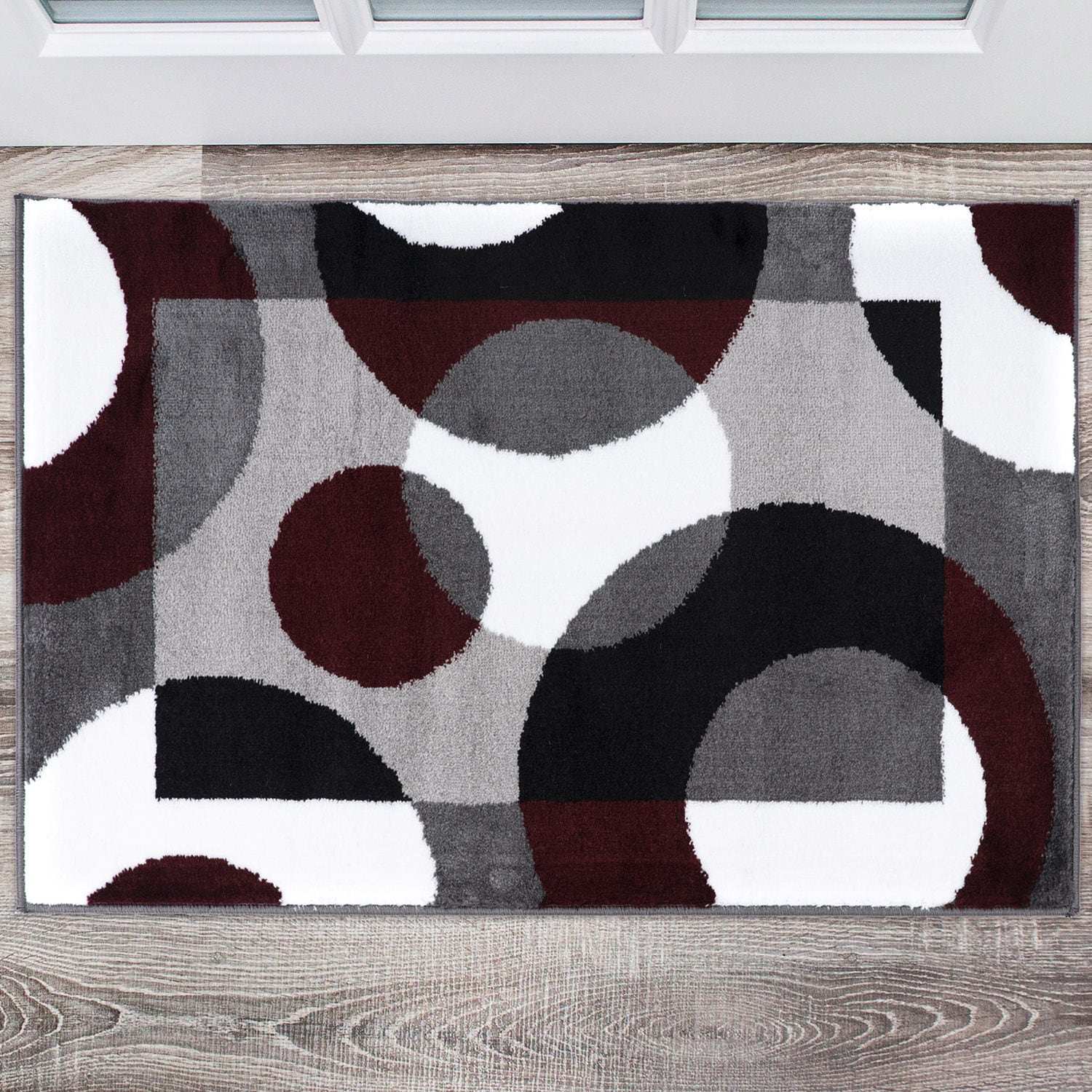 Tufted Rectangular Easy Care Synthetic Area Rug 2' x 3' in Red