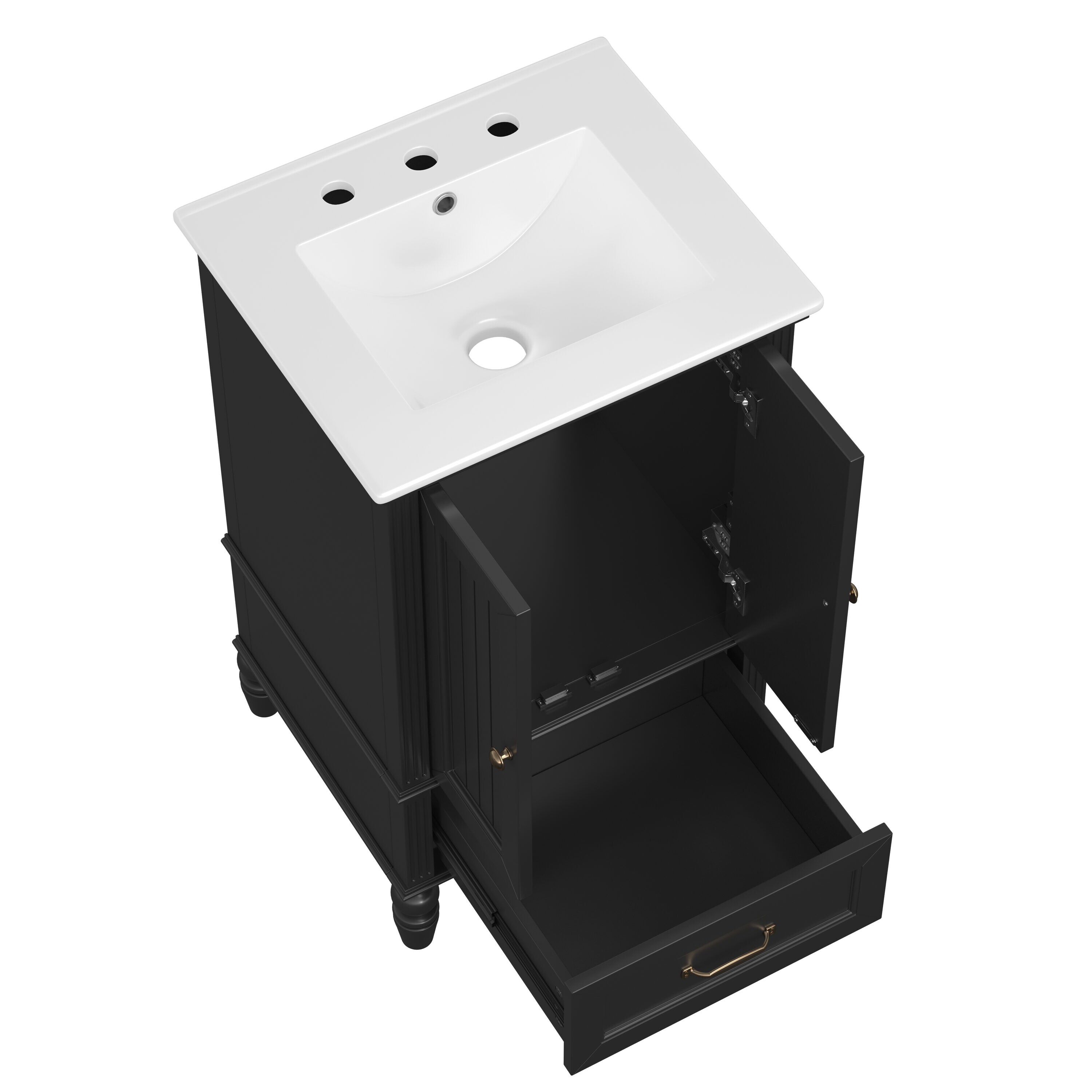 Hrinhom BA34-BLACK Bath-Vanity-Combo - View #3