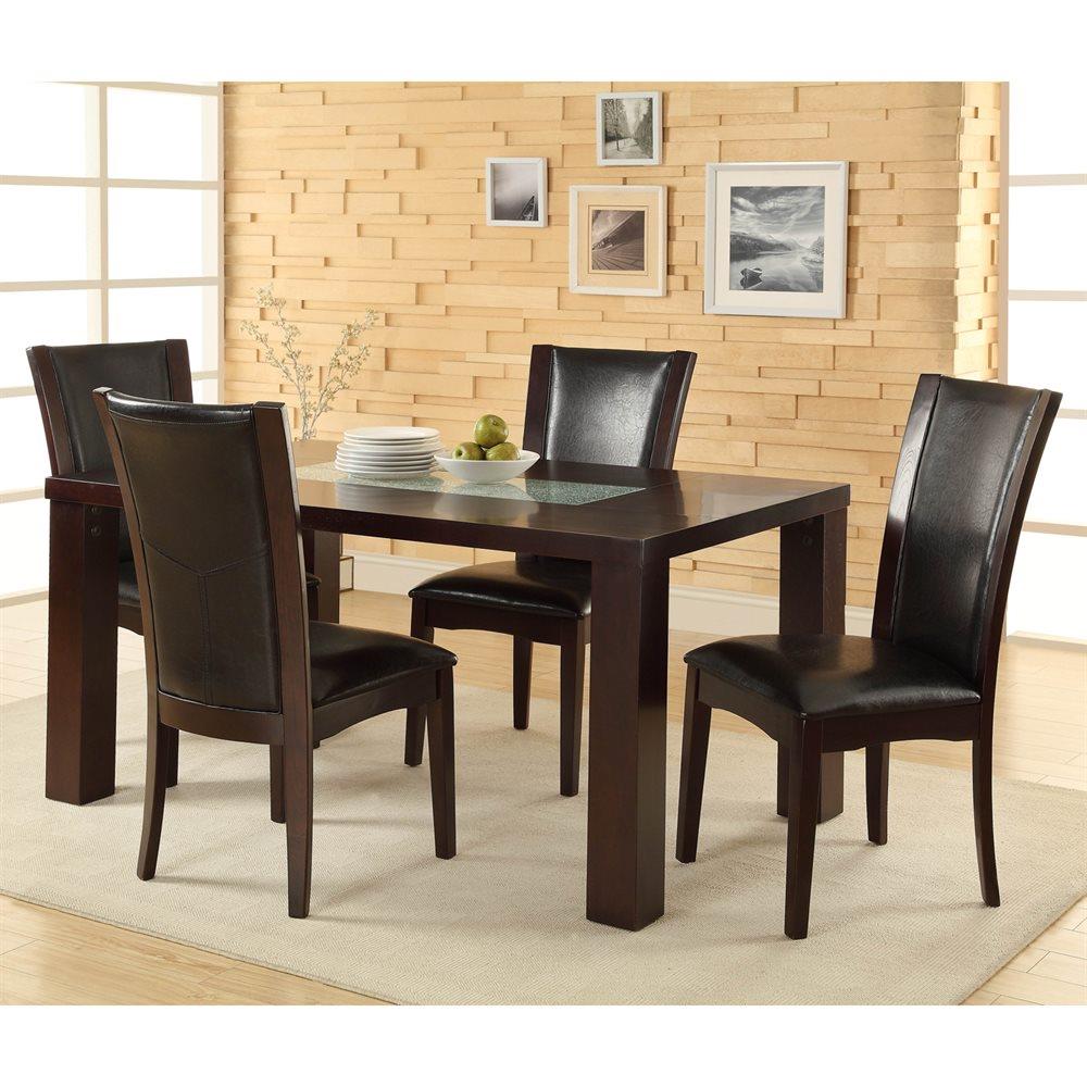 Homelegance Lee Espresso Transitional Dining Table, Composite with Dark ...