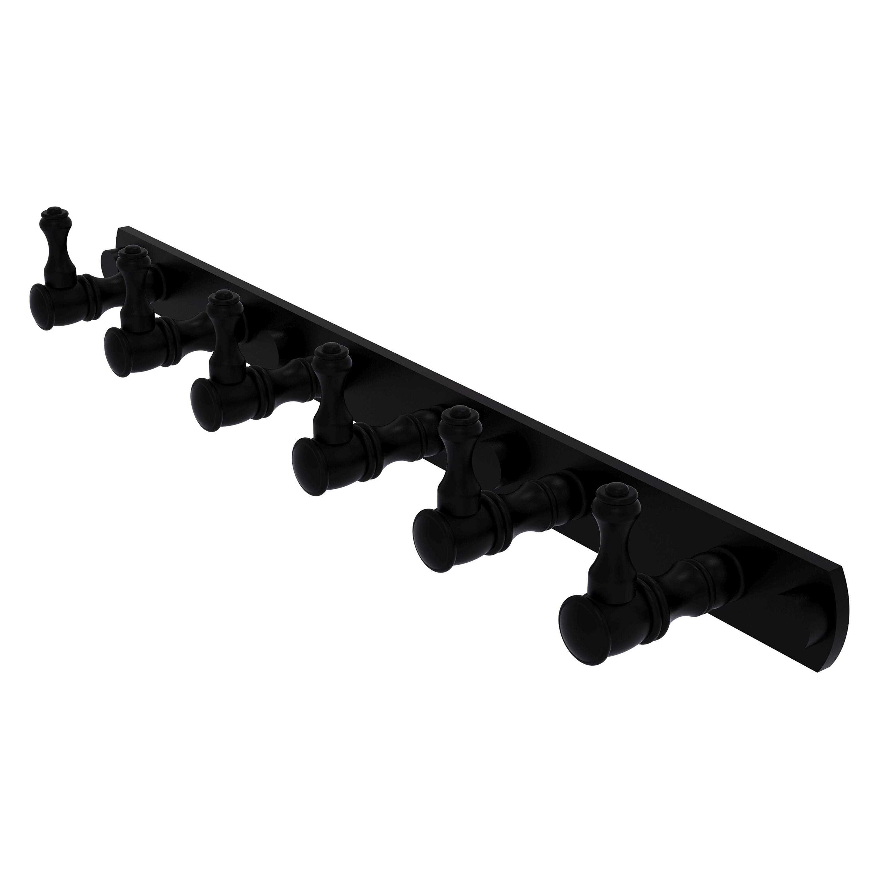 Allied Brass CL-20-6-BKM Carolina Matte Black 6 -Hook Wall mount Towel Hook
