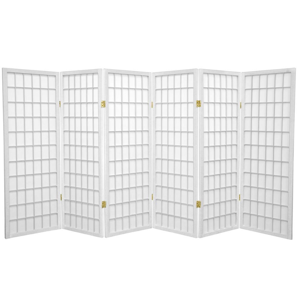 Red Lantern 6-Panel White Wood Folding Shoji Style Room Divider at ...