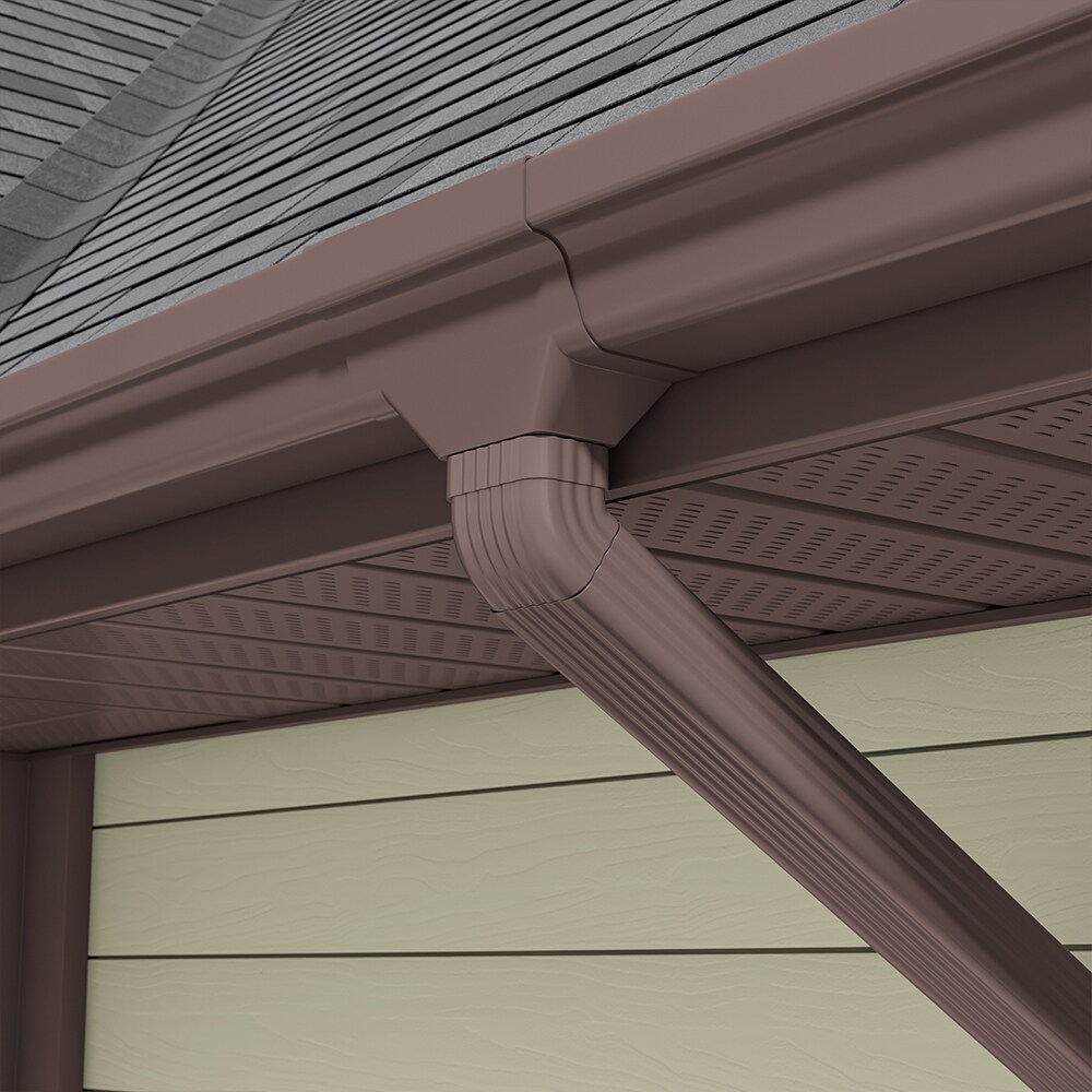 Amerimax Traditional Vinyl 4.25-in Brown Front Elbow In The Downspouts ...