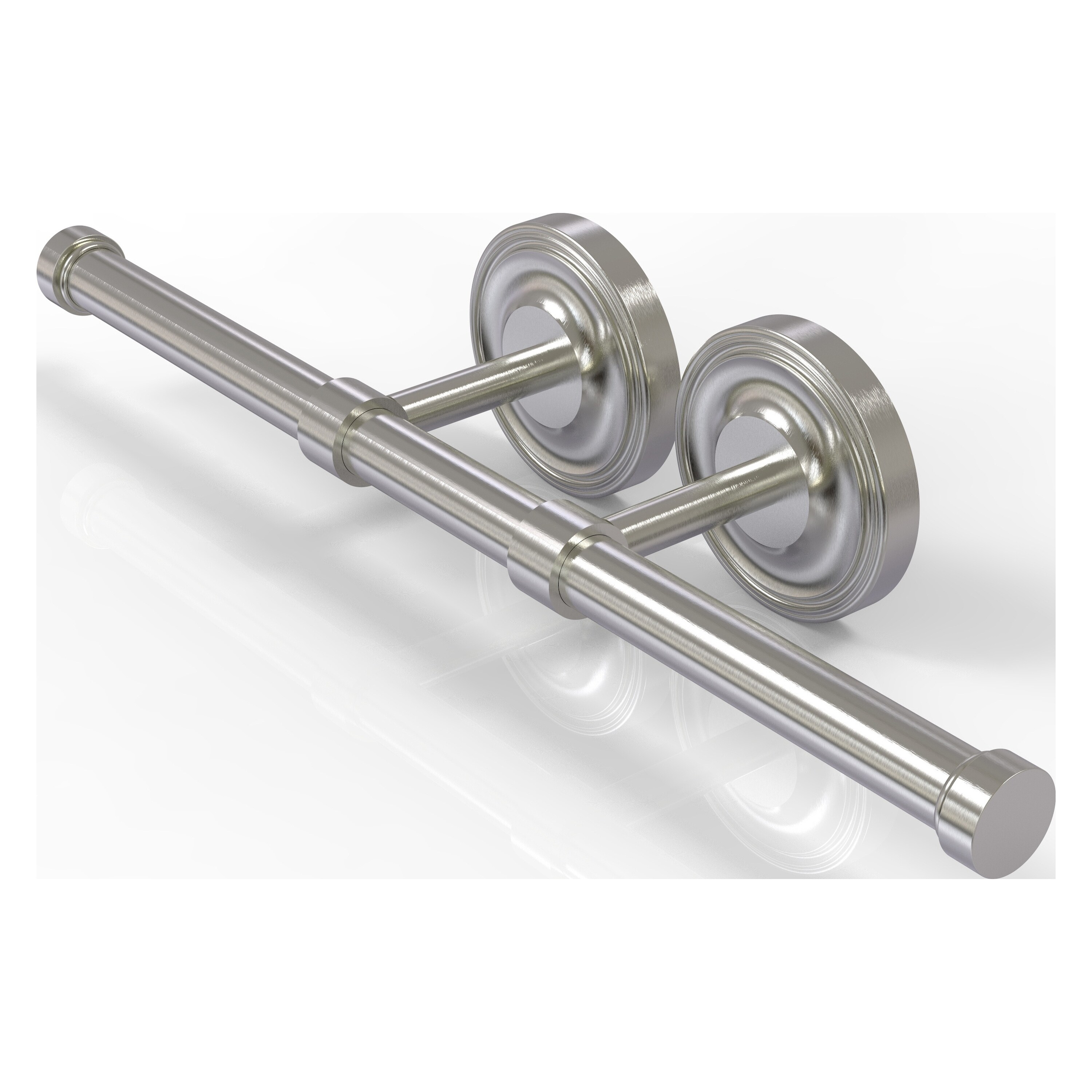 Allied Brass PR-24-2-SN Prestige Regal Satin Nickel Wall mount Double post Toilet Paper Holder 2 -Rolls