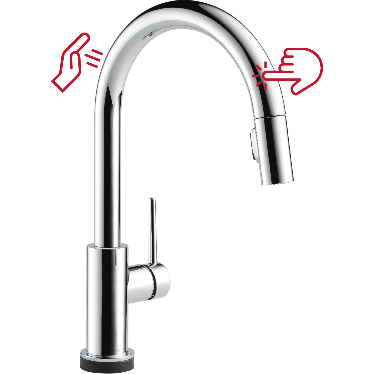 Delta 9159TL-DST Trinsic Chrome Single Handle Deck-mount Touchless Pull-down Kitchen Faucet with Sprayer