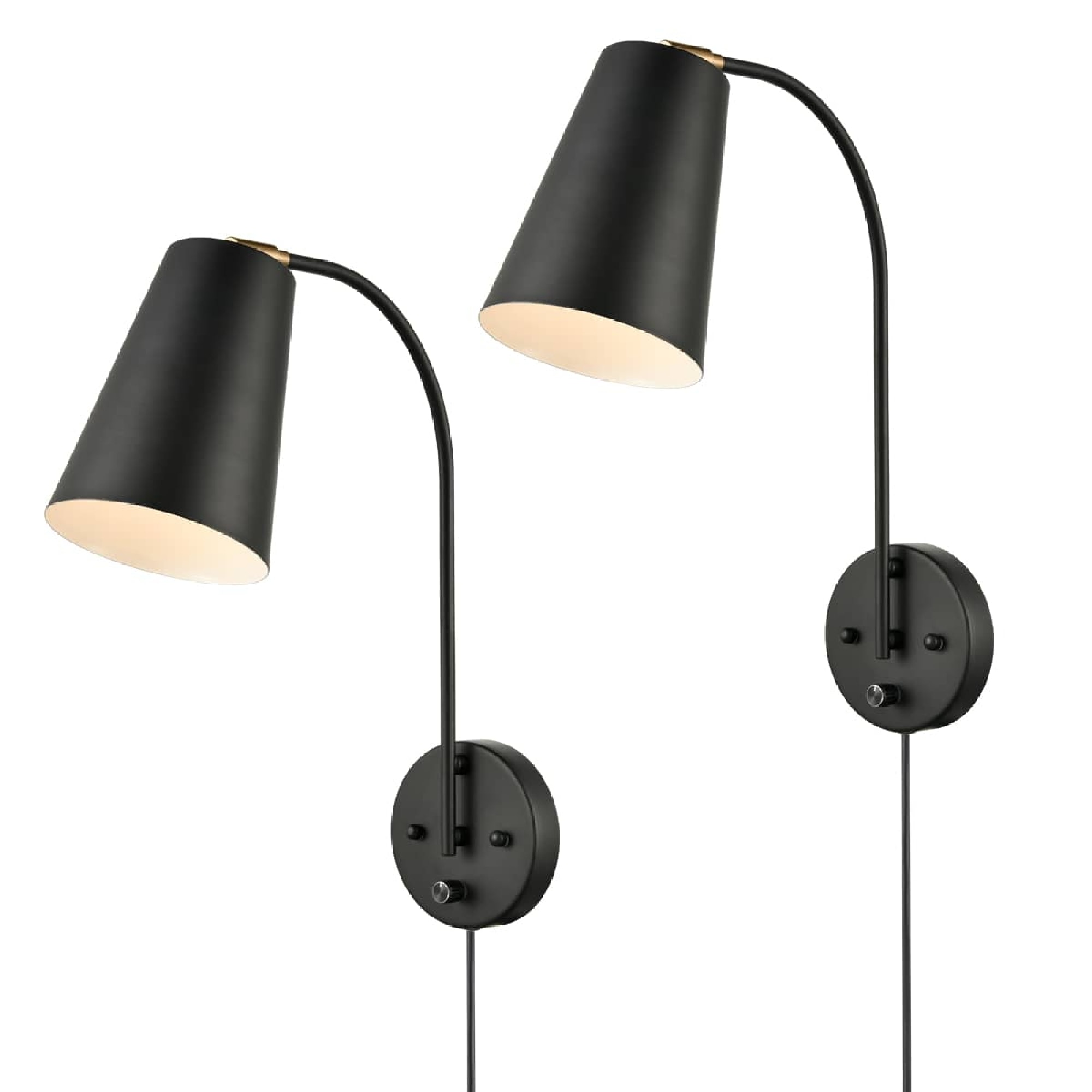 Claxy HK-T3054BU-BK-C-2 Barn Light 5.1-in W 2 -Light Matte Black Industrial Wall Sconce