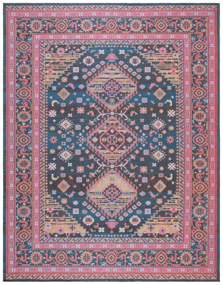 Safavieh CLV114N-8 Classic Vintage Malin 8 x 10 (ft) Loomed Polyester Navy/Pink Rectangular Indoor Abstract Vintage Area rug