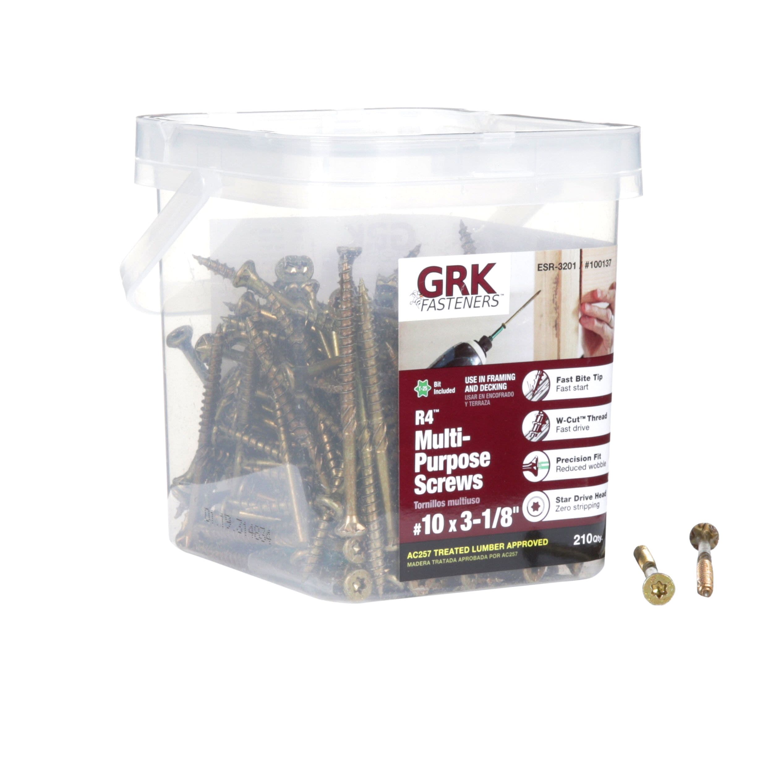 GRK #10 x 3 1/8″ Stainless Steel Framing Screws 35137 multi purpose screws 