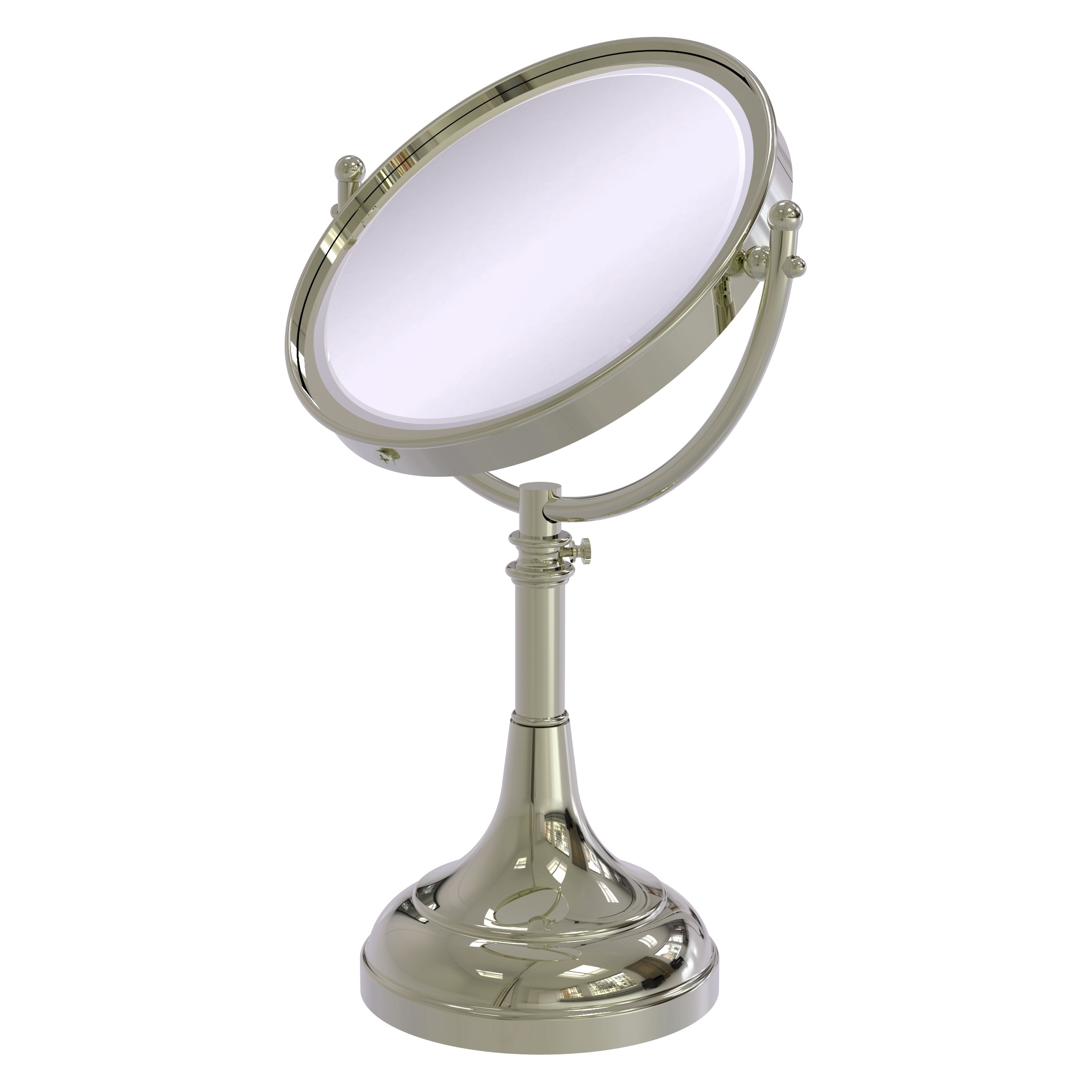 8-in x 23.5-in Polished Gold Double-sided 5X Magnifying Countertop Vanity Mirror | - Allied Brass DM-1/5X-PNI