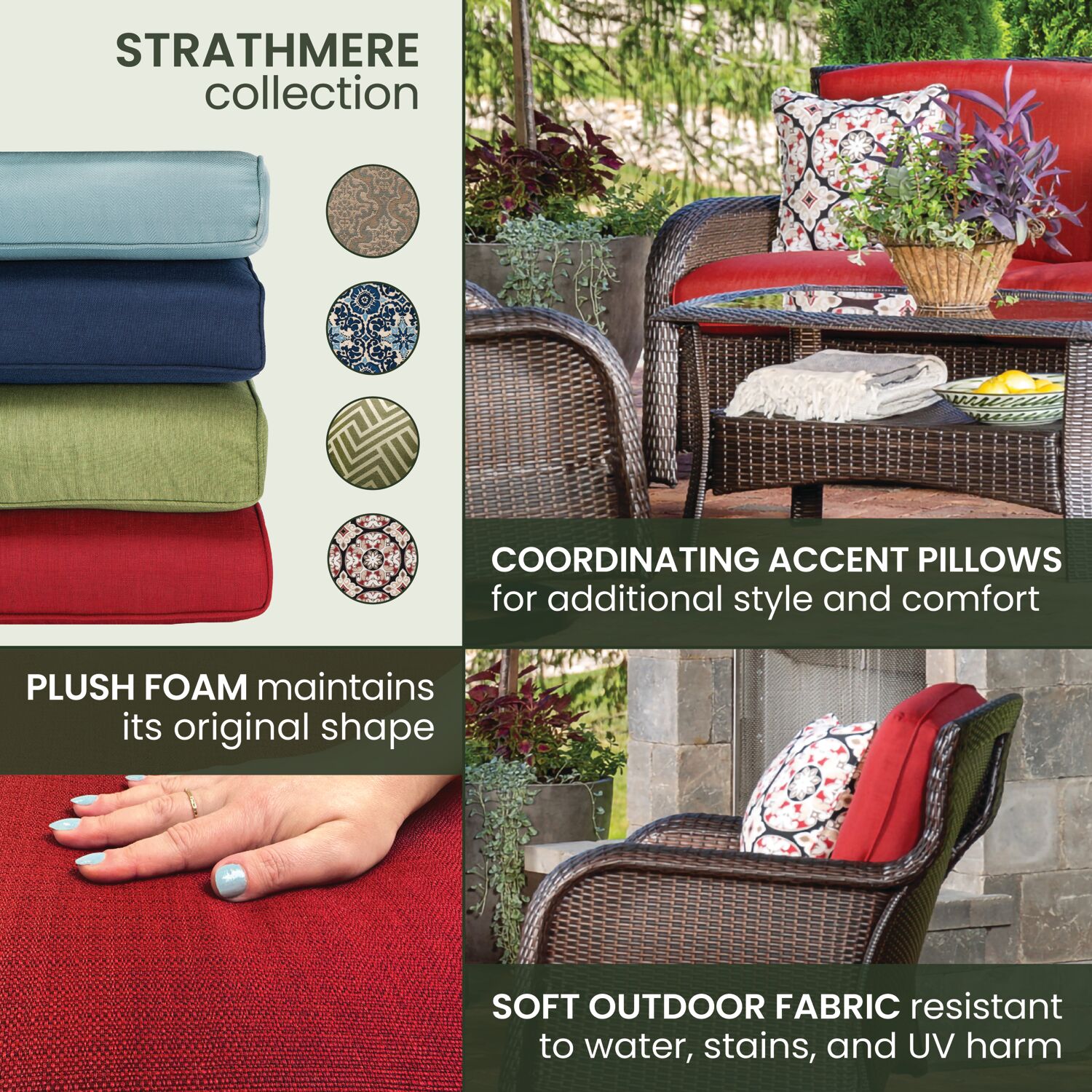 Hanover STRATH4PCSW-S-RED Patio-Conversation-Sets - View #7