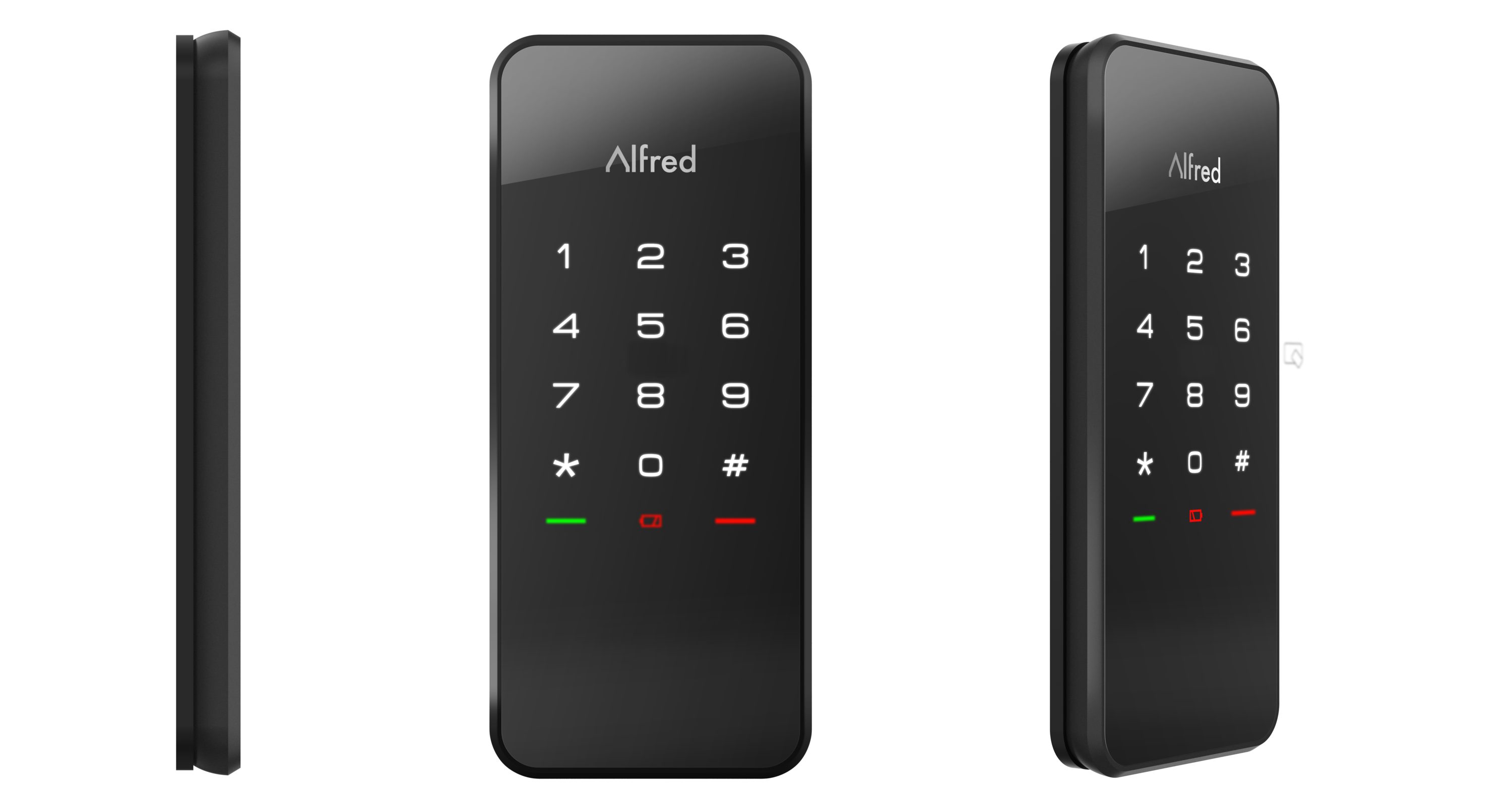 Alfred DB1 Black Bluetooth Electronic Deadbolt Smart Lock with Lighted ...