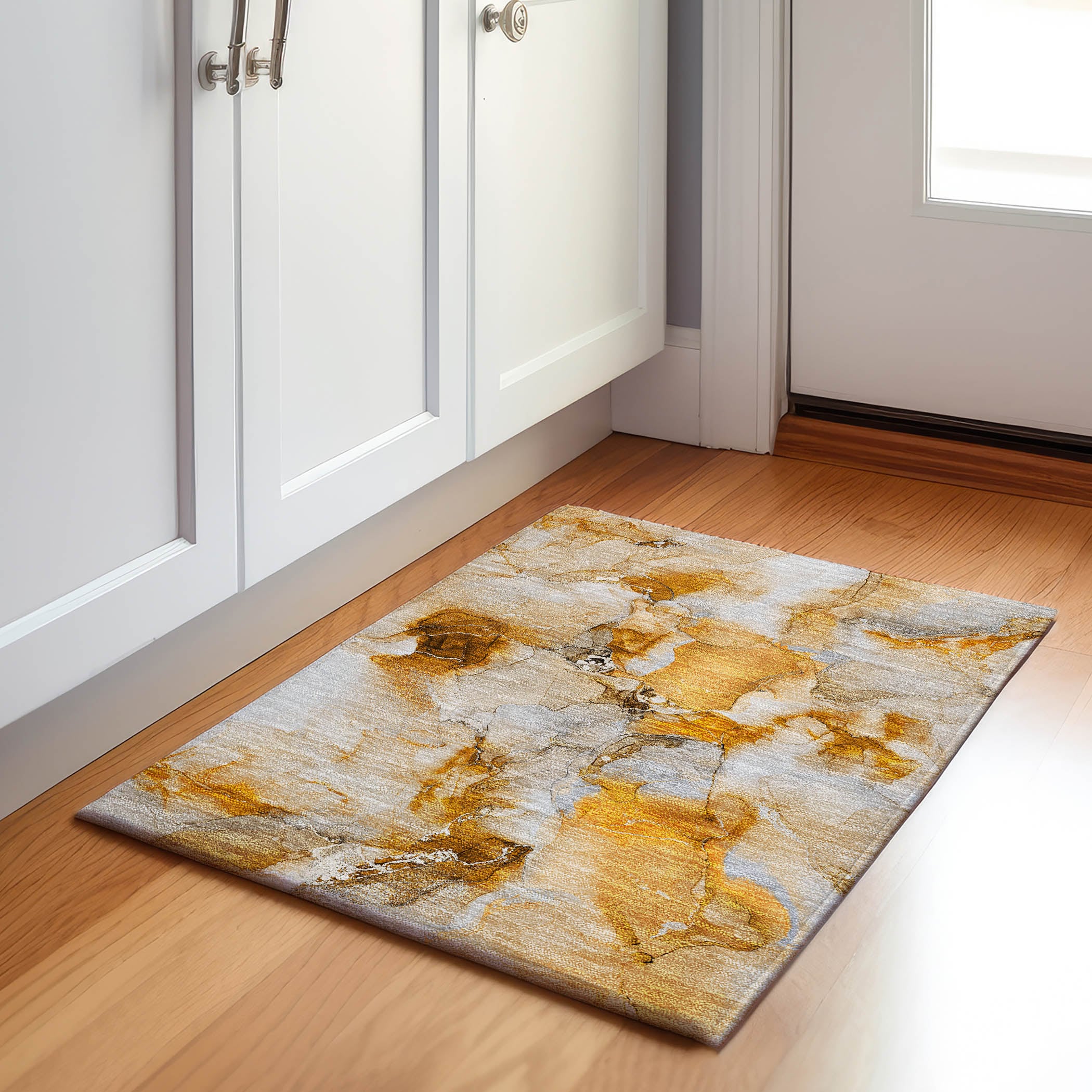 Addison Rugs AMF555GE2X8 Mayfield AMF555GE 2 x 7 (ft) Loomed Polyester Green Rectangular Indoor Geometric Machine washable Area rug