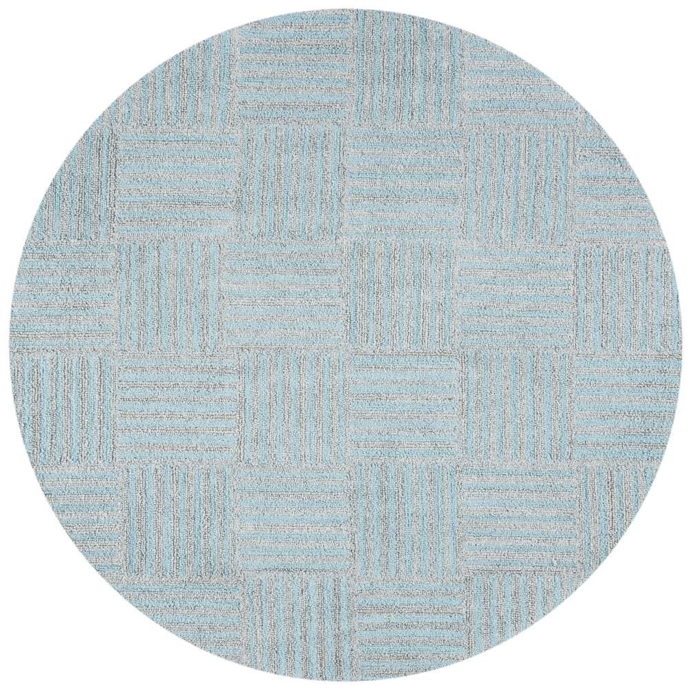 Safavieh ABT602M-6R Abstract Cross 6 x 6 (ft) Tufted Synthetic Blue/Gray Round Indoor Stripe Area rug