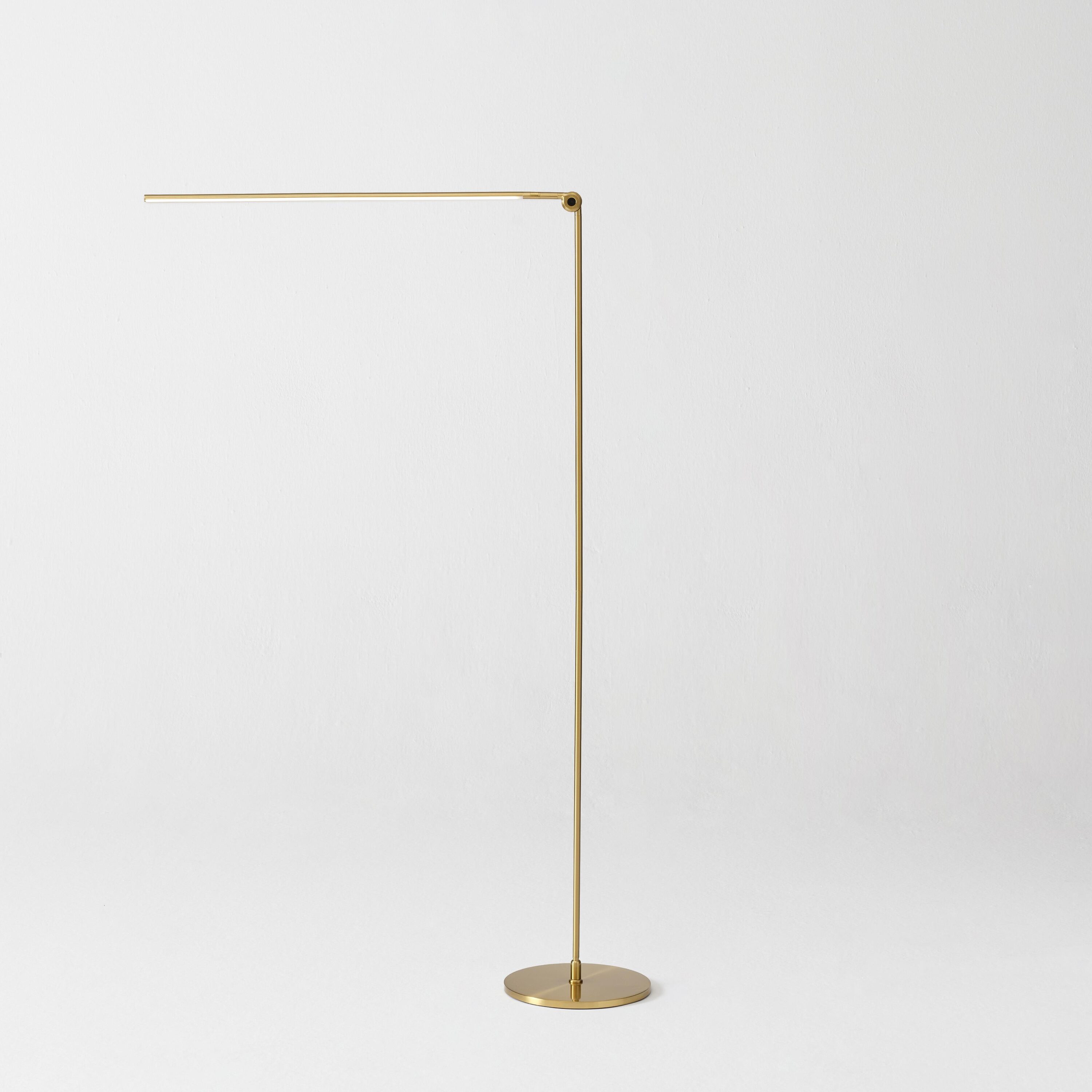 Libra Brass Adjustable LED Floor Lamp with 3-Way Switch