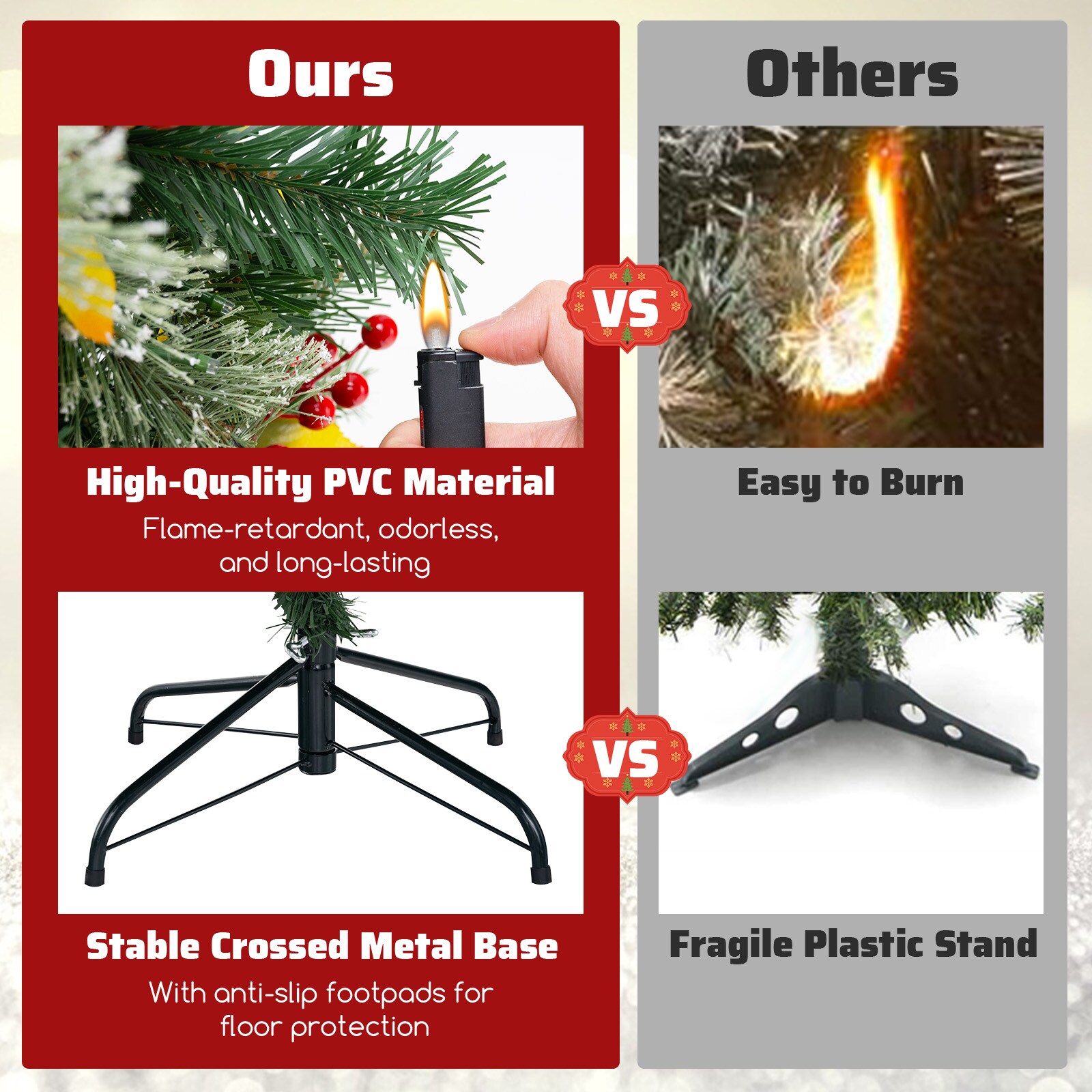WELLFOR TX-HGY-10009US Artificial-Christmas-Trees - View #6