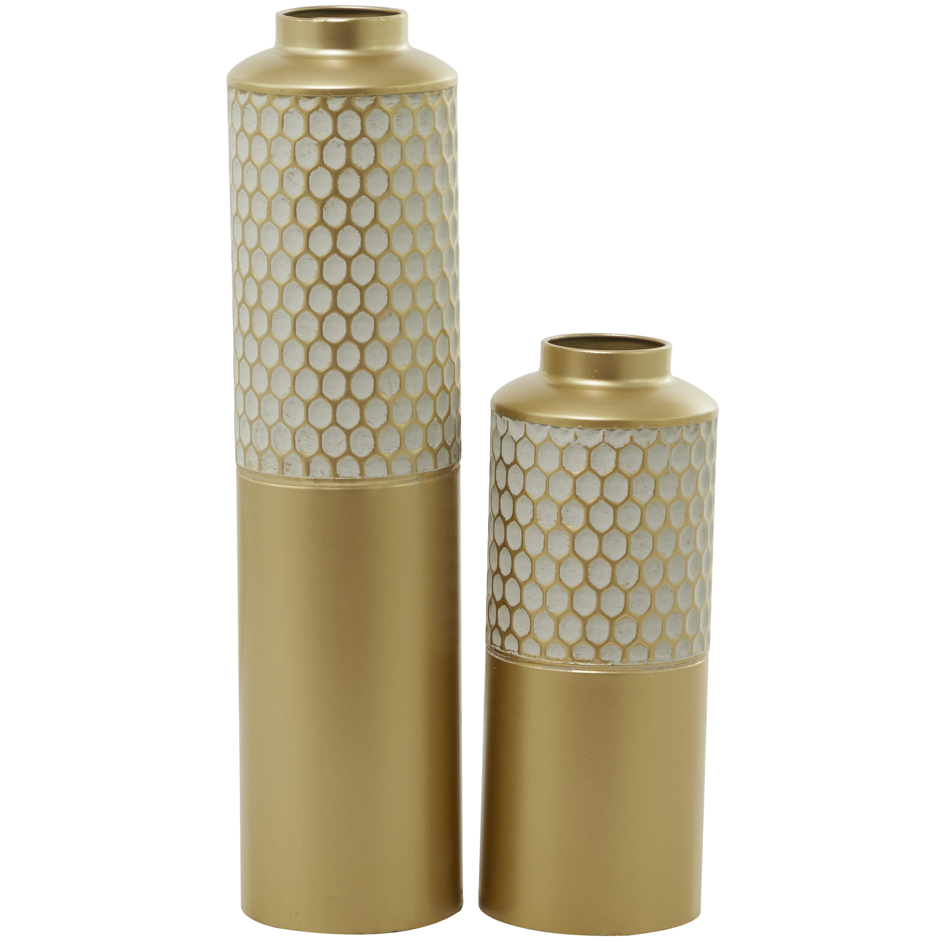 Grayson Lane 93358 2 -Pack Gray Metal Glam Vase