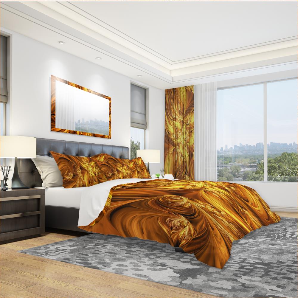 Designart BED3093-T 3 -Piece Gold Twin Duvet cover Set