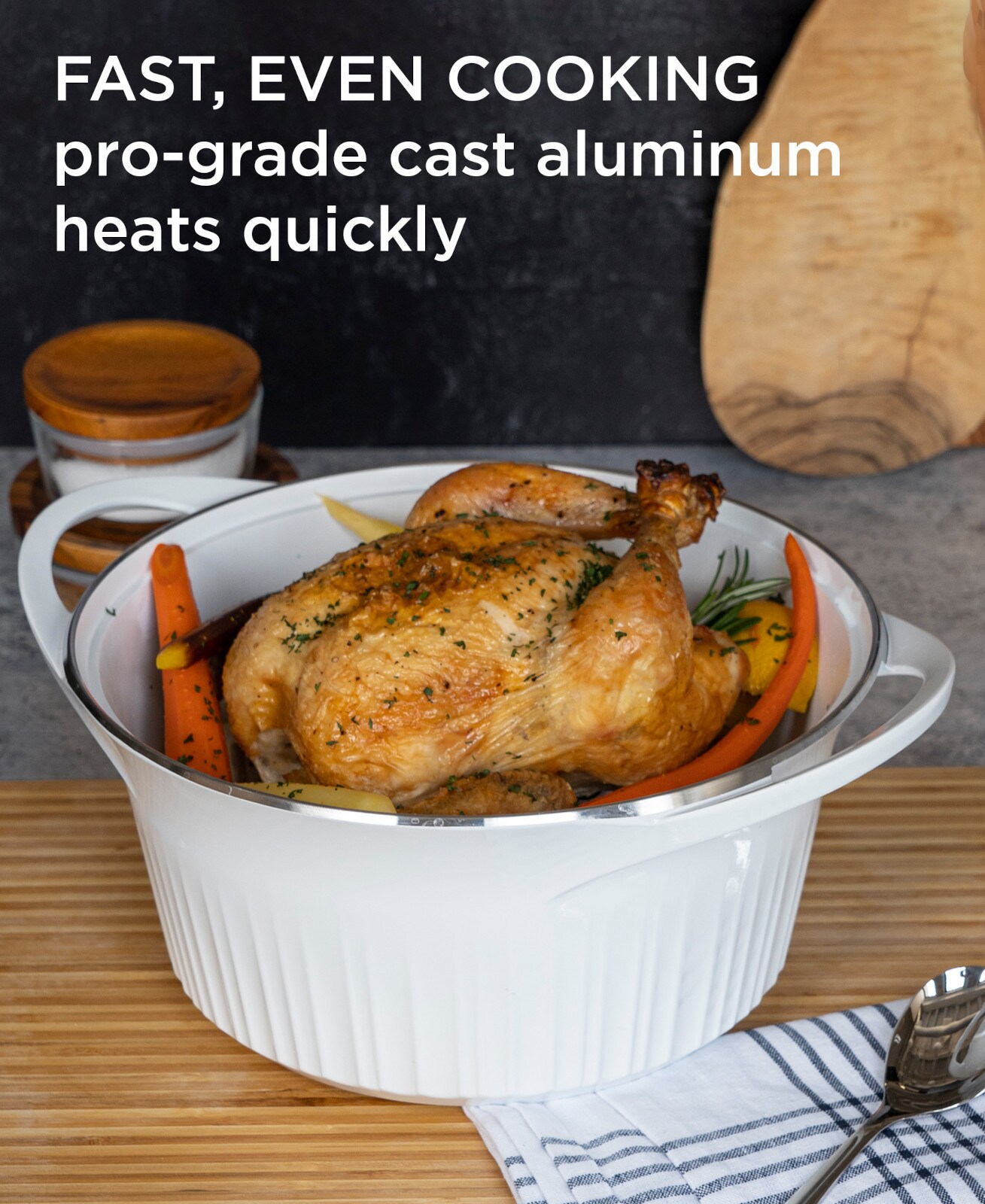 Instant Brands Lightweight Cast Aluminum Round Baking Pan, Fast & Even  Heating, White Ceramic Non-Stick Interior, Table-Ready Elegance in the  Bakeware department at