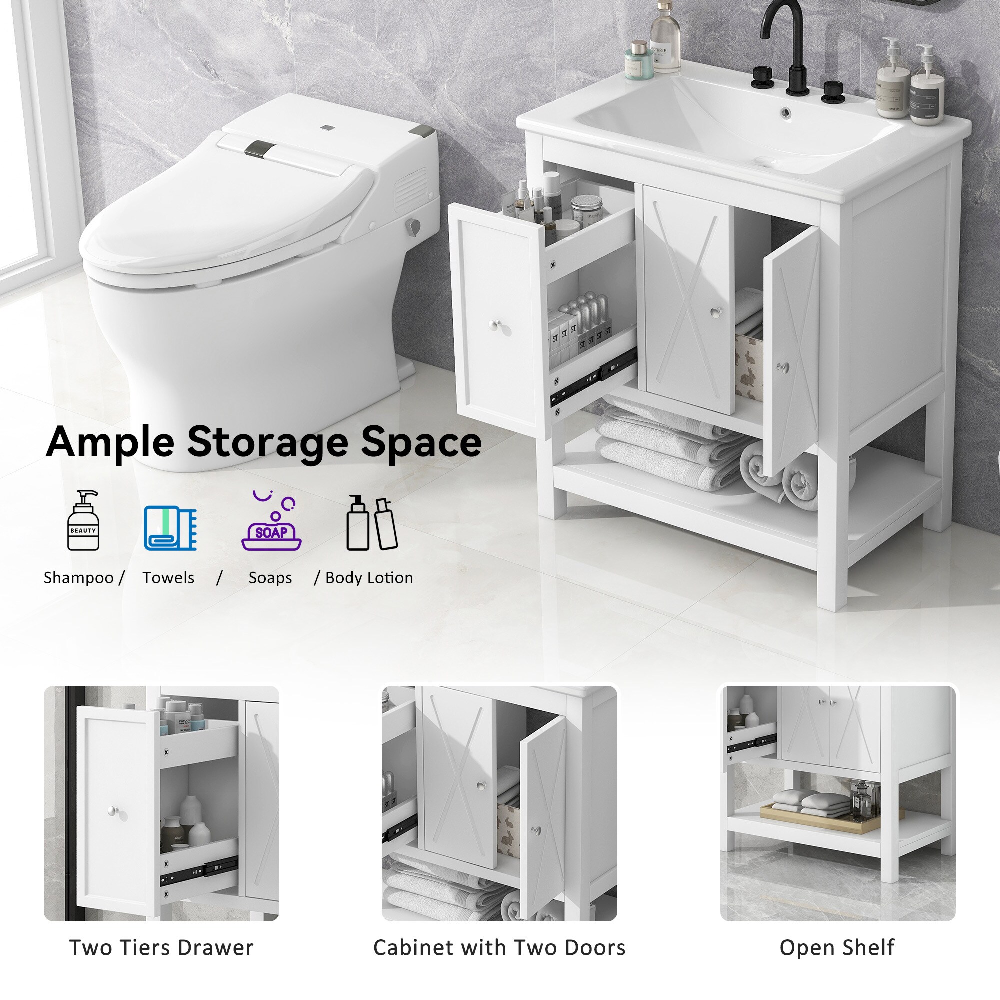 WELLFOR NIE-N7VT02G Bath-Vanity-Combo - View #8