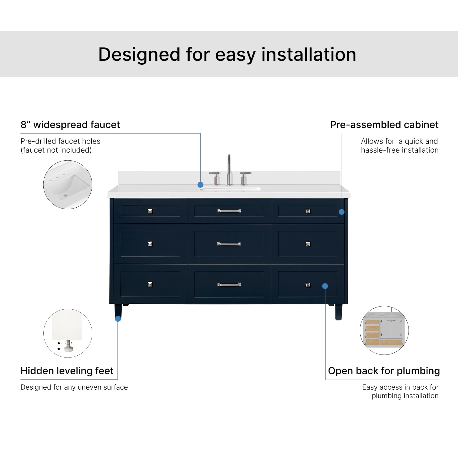 ARIEL B67WQRVOMNB Bath-Vanity-Combo - View #7