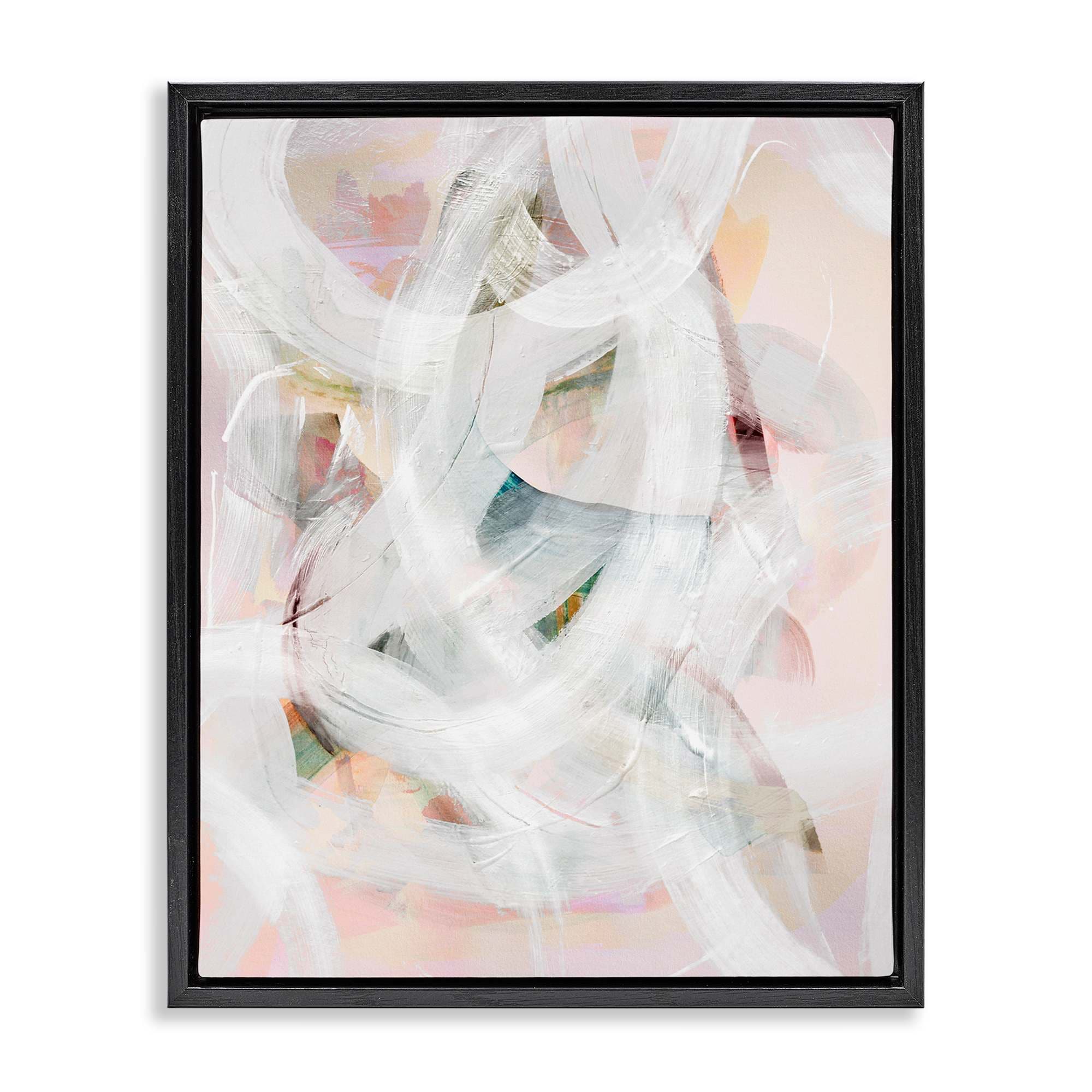 Stupell Industries BU-163-FFB-16X20 Tender Moments Abstraction Black Framed Floater Canvas Wall Art By Gemma Bardot 17 x 21
