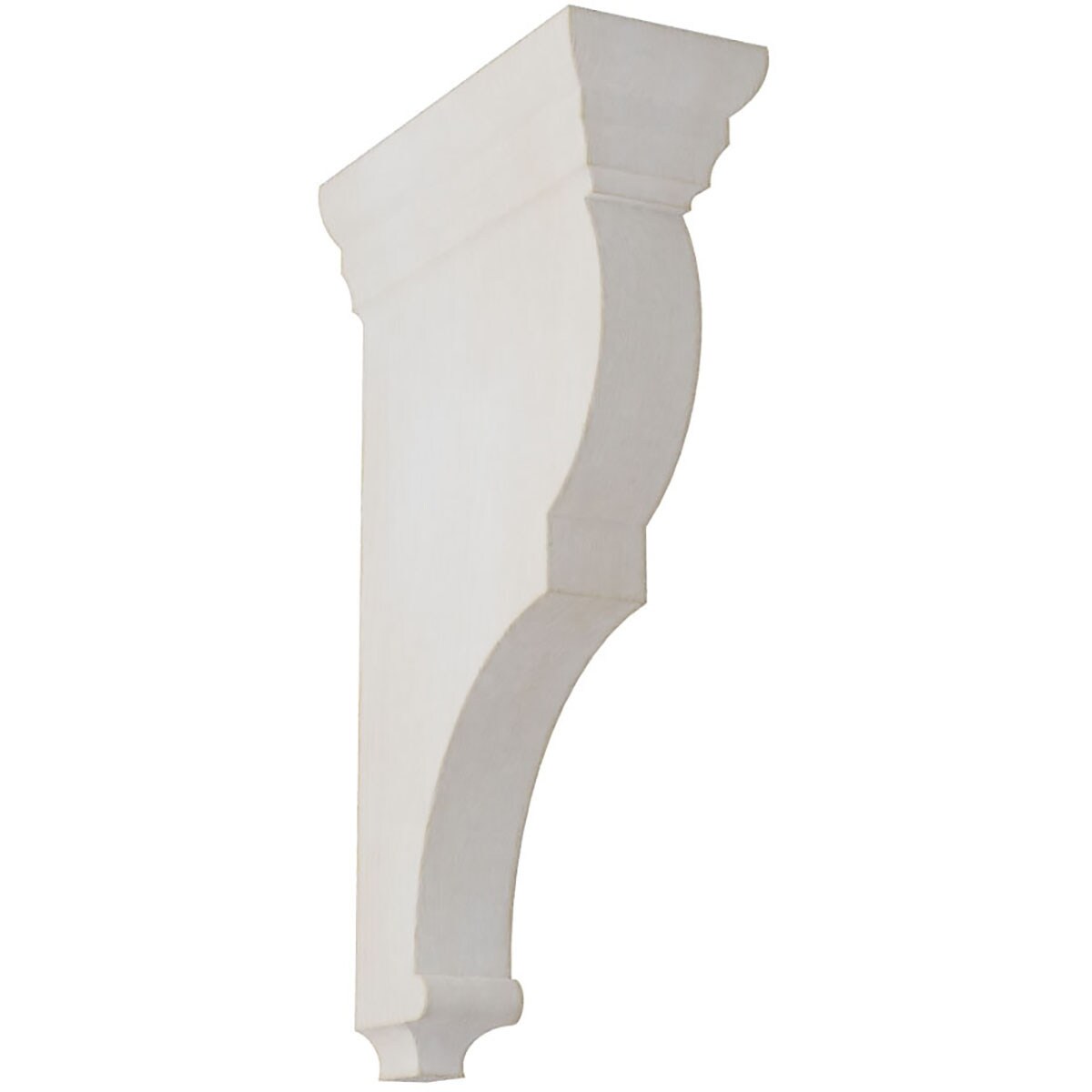 Ekena Millwork CORWD03X07X14RJWH 3.5-in x 7.5-in x 14-in Vintage Decor Finished Rubberwood White Wood Paintable/Stainable Corbel