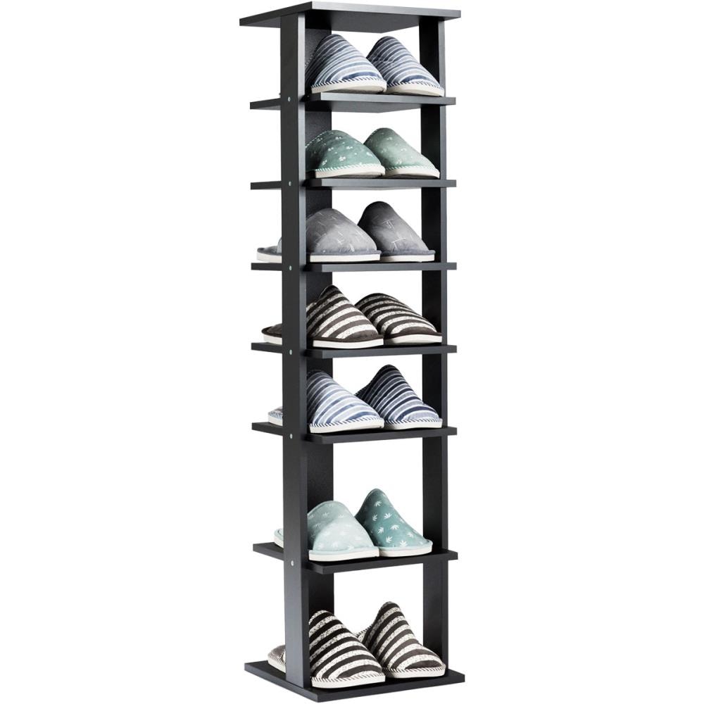GoDecor Tall Shoe Rack Organizer, Garage Shoe Shelf Large Capacity, Large  Shoe Rack with 3 Rows & Hooks, Storage Boot Rack Shelf 50-55 Pairs Black