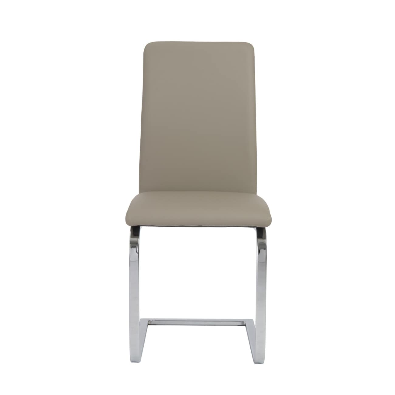 HomeRoots 4000400662 Set of 2 Contemporary/Modern Faux Leather Upholstered Dining Side Chair (Metal Frame)