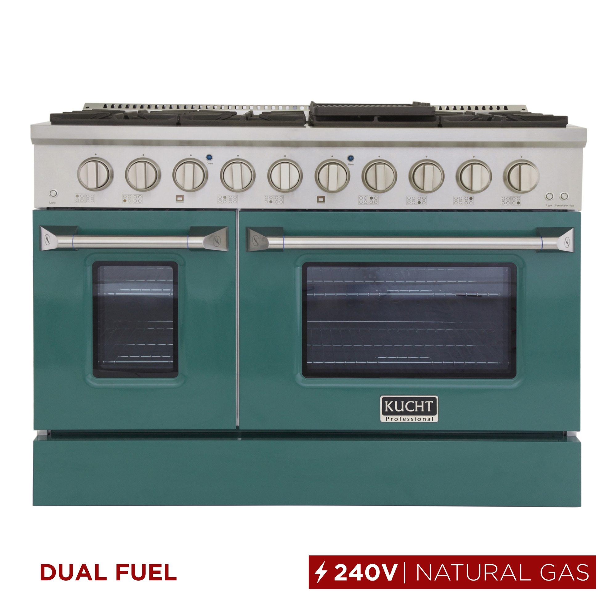 Kucht KDF482-G 48-in 4.2-cu ft / 2.5-cu ft Convection Oven Freestanding Double Oven Dual Fuel Range ( Green )