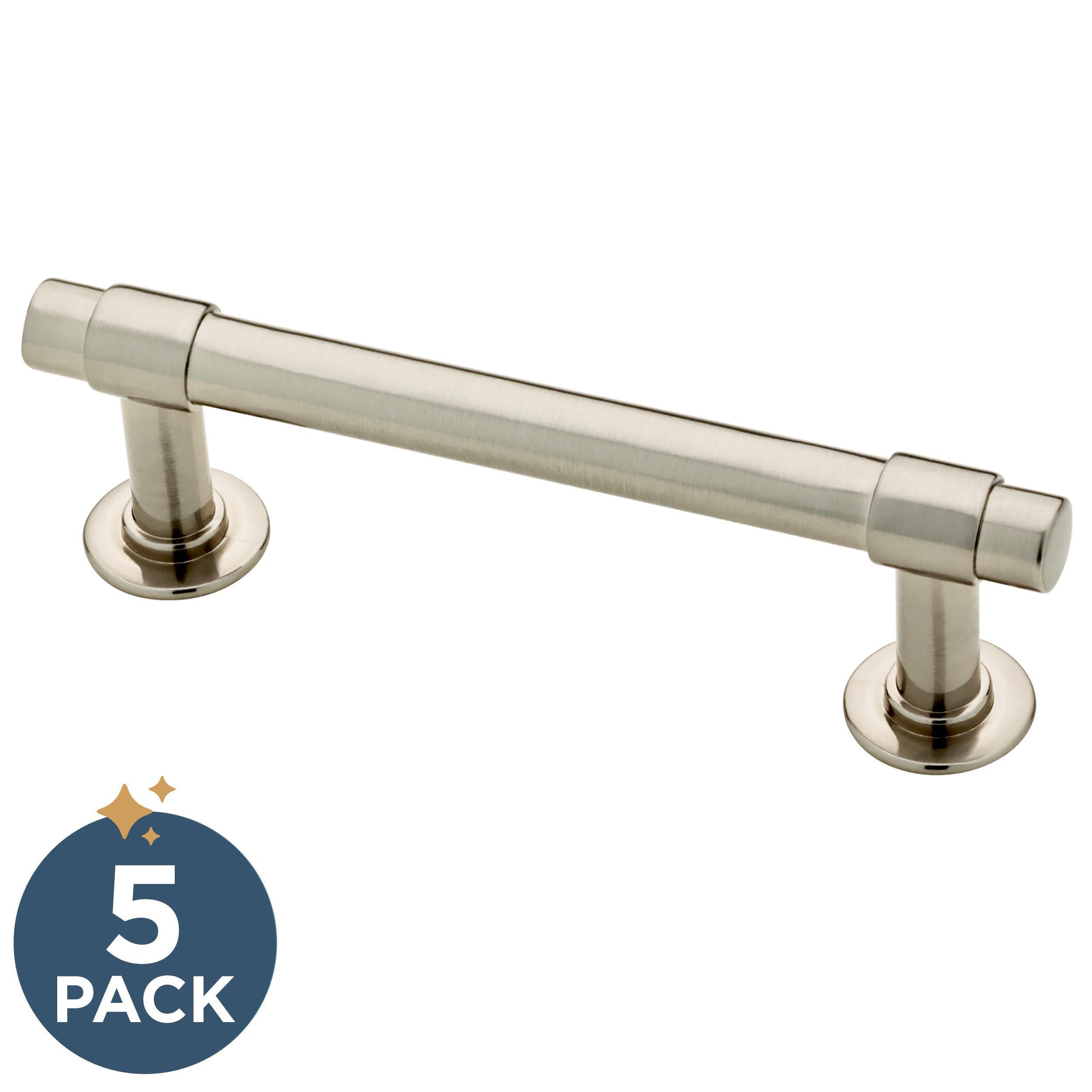 Franklin Brass P29520Z-SNA-B Francisco 3-in , 76mm Center to Center Satin Nickel Antimicrobial Cylindrical Bar 5 -Pack