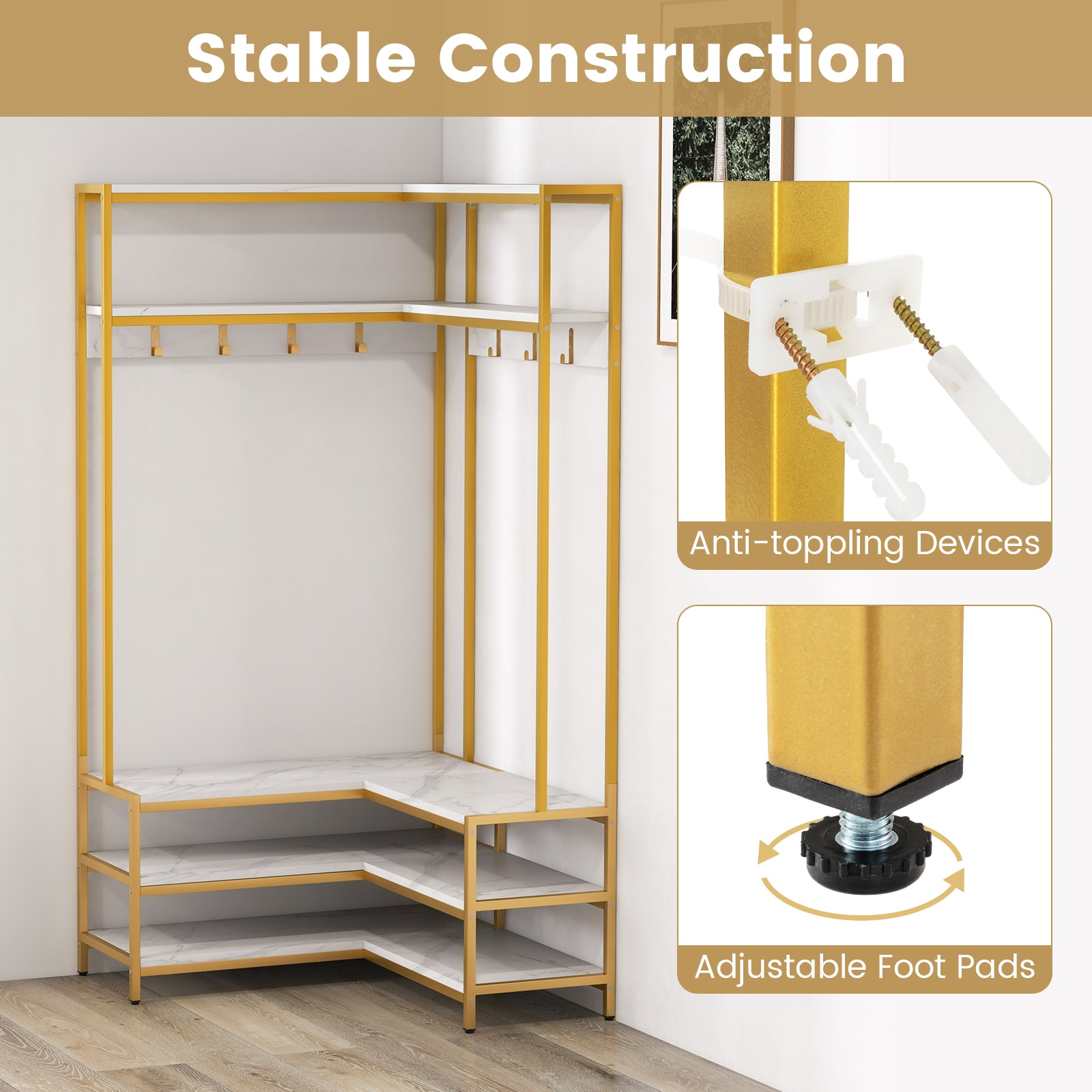 Ayelon XC10555WH Coatrack-Stands-Pedestals - View #2