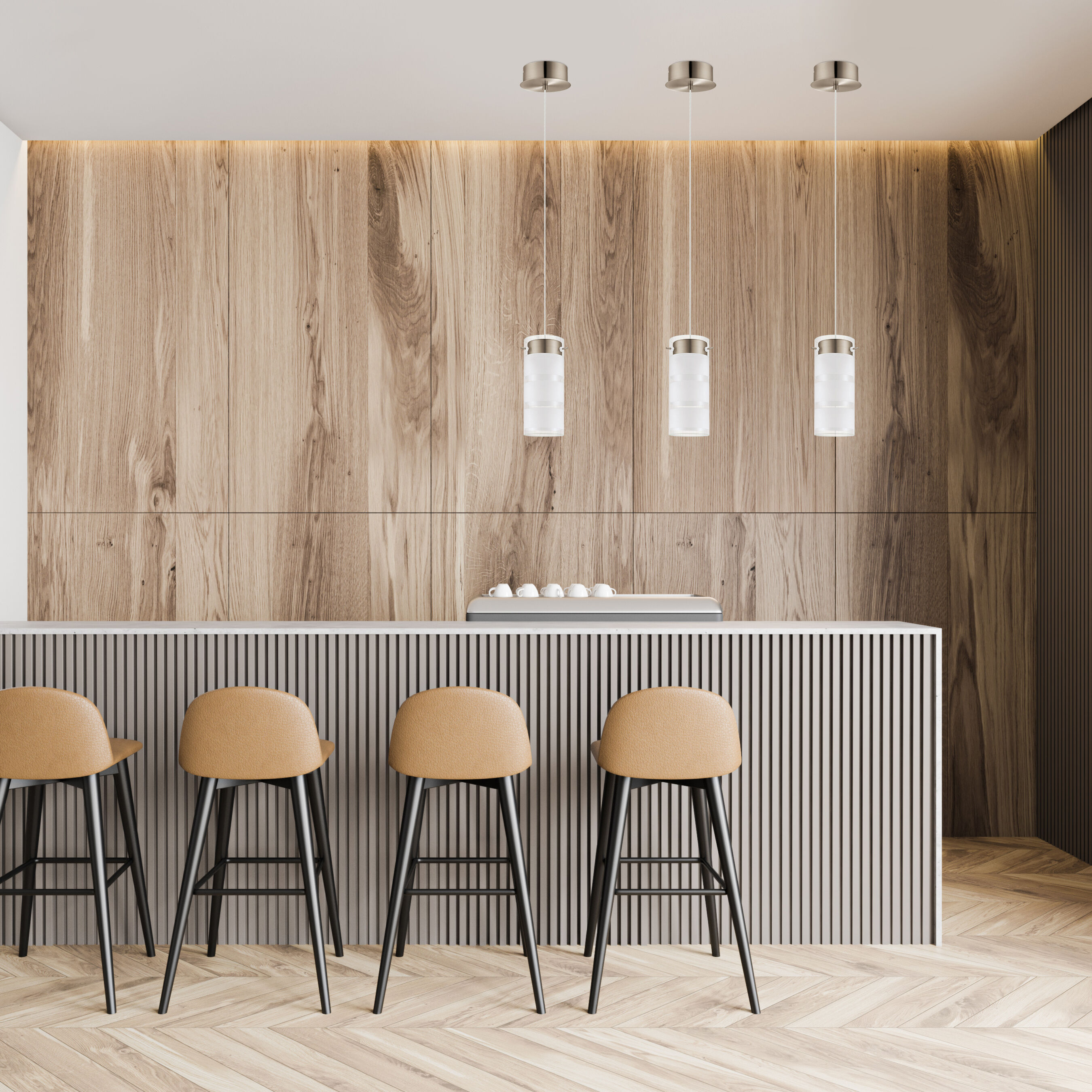 Olvero Modern Satin Nickel Mini LED Pendant Light