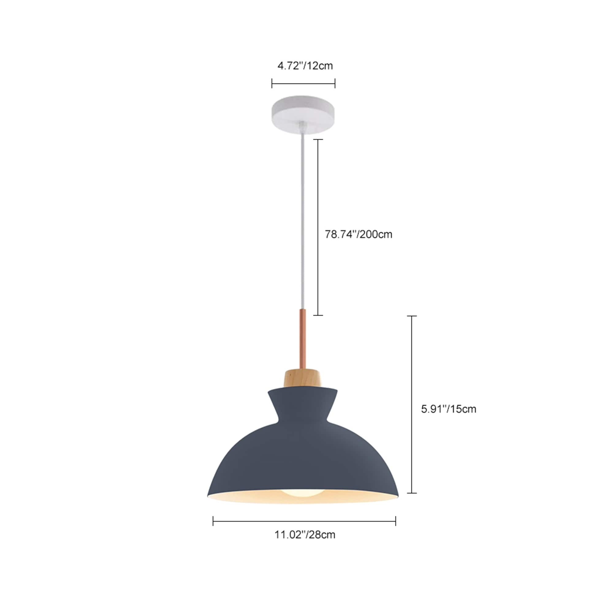 Rennnsan Grace Navy Modern/Contemporary Dome Led Medium Hanging Pendant ...