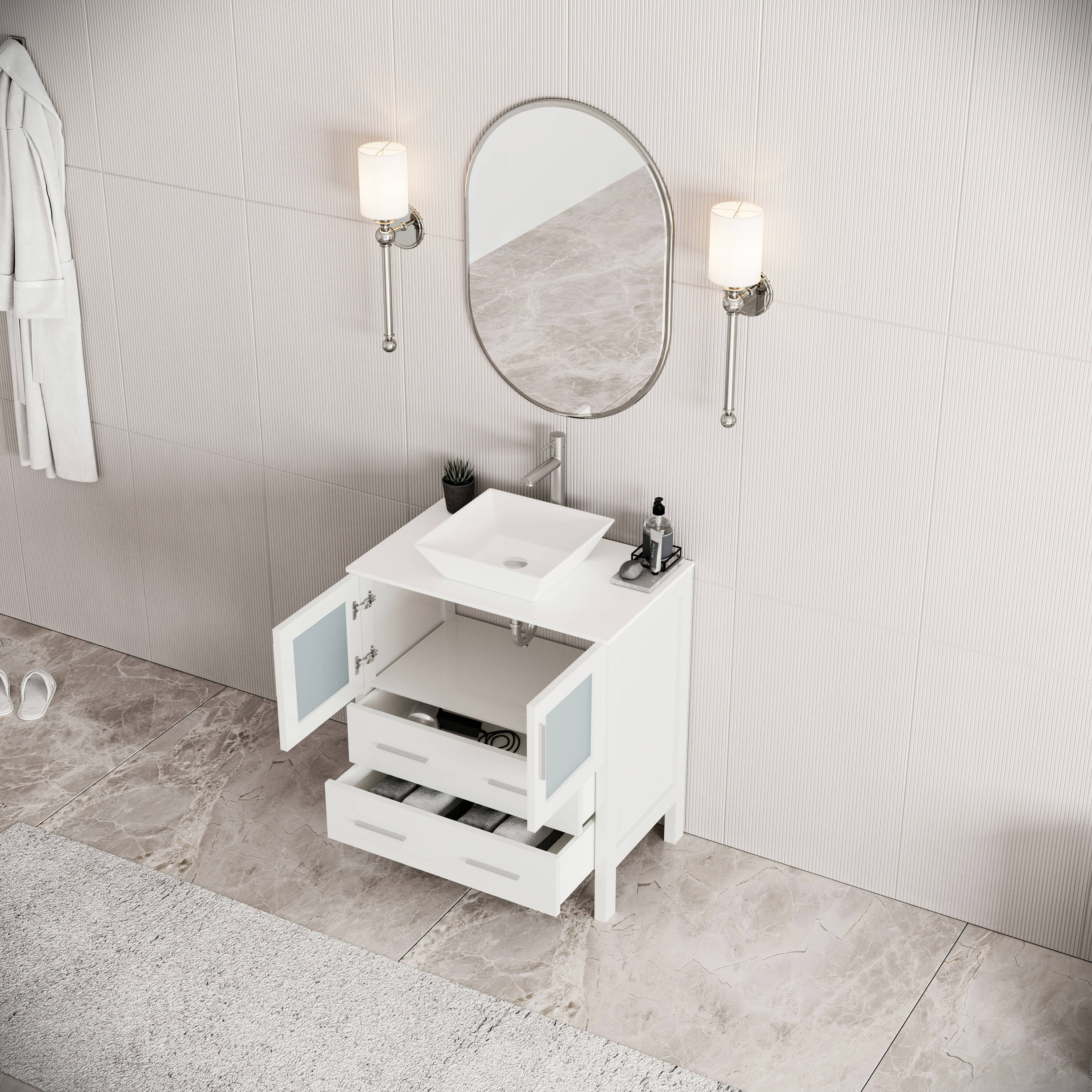 Fresca FCB6230WH-CWH-V Bath-Vanity-Combo - View #3