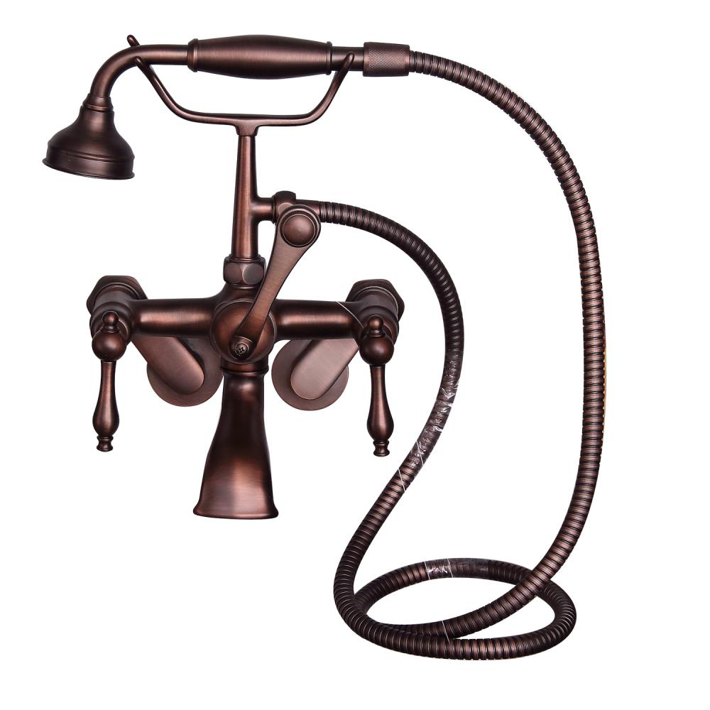 Barclay 4604-ML-ORB Oil rubbed bronze 3-handle Wall-mount Low-arc Bathtub Faucet with Hand Shower ( Valve Included )
