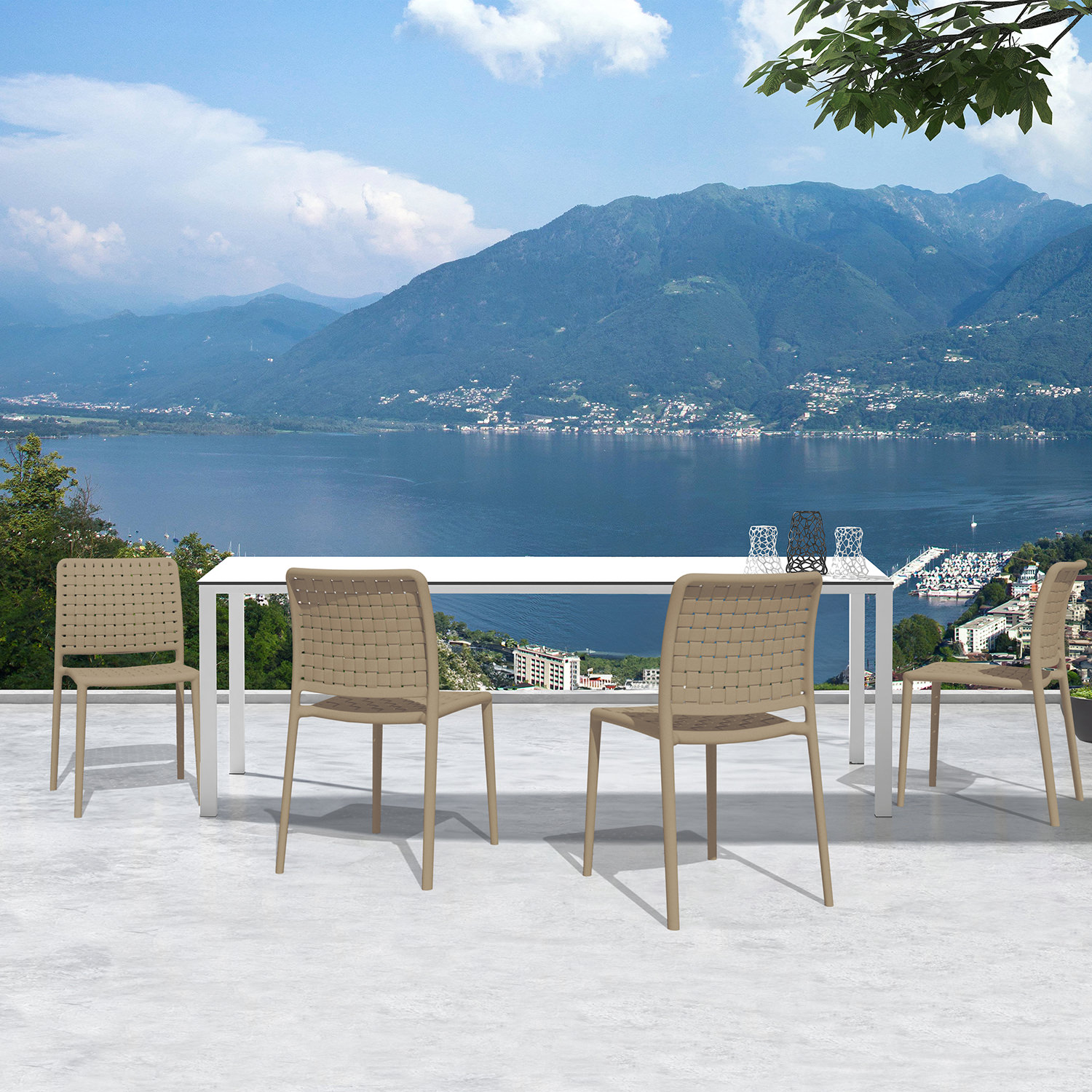 World Rug Gallery FS8053TAUPE2 Patio-Chairs - View #6