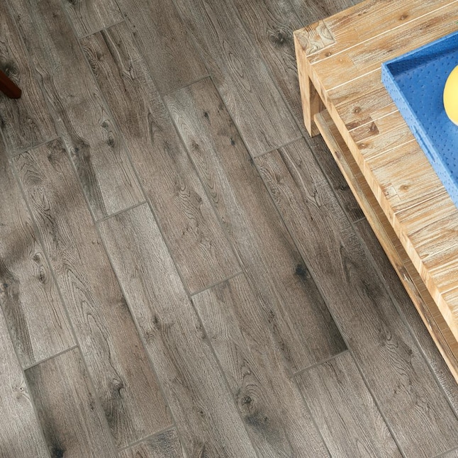 Mohawk ForeverStyle Smoke Wood 6-in x 36-in Matte Porcelain Wood Look Floor Tile Mohawk ForeverStyle Smoke Wood 6-in x 36-in Matte Porcelain Wood Look Floor Tile