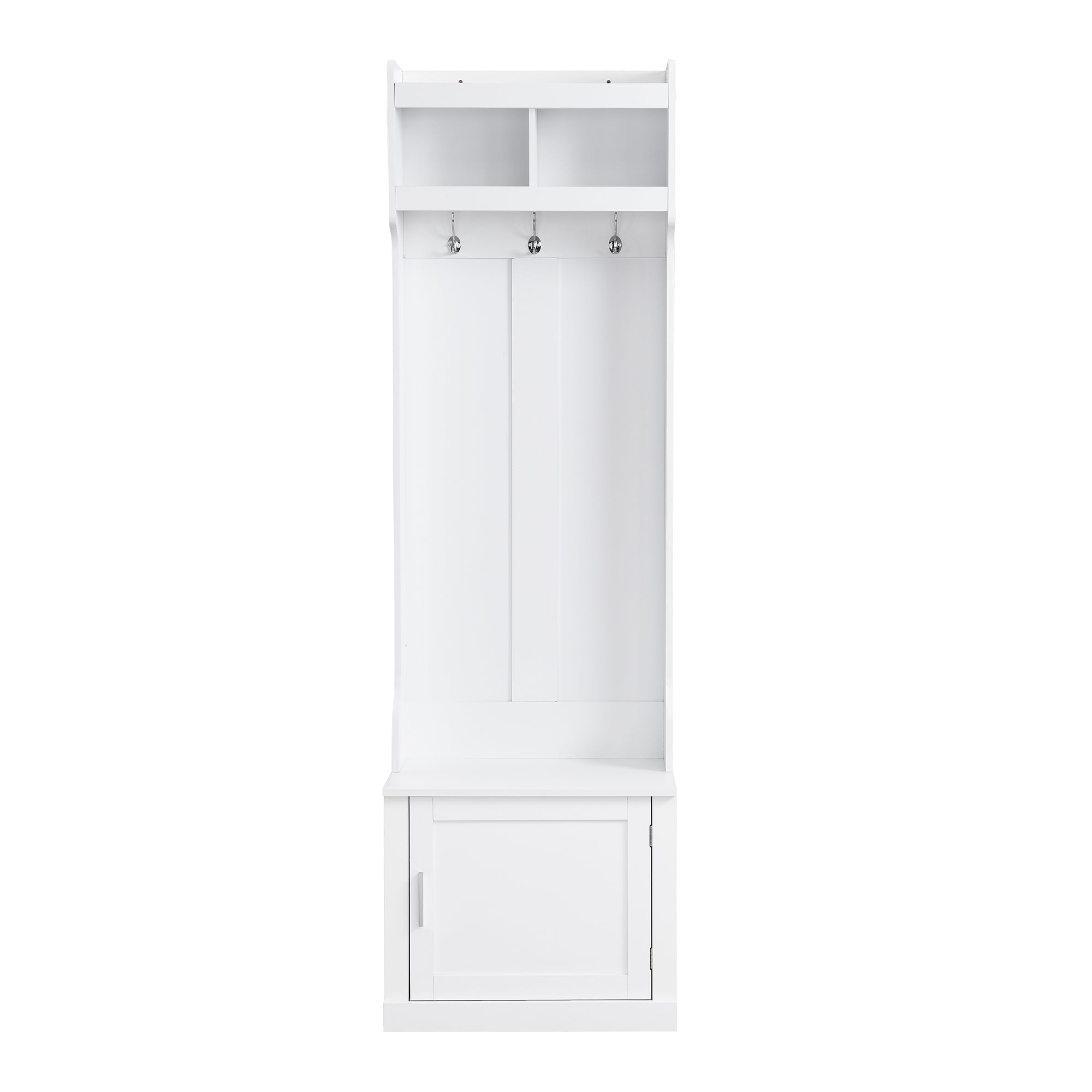 Flynama L-313577AAK Modern 23.6-Inches White Wood Hall Tree