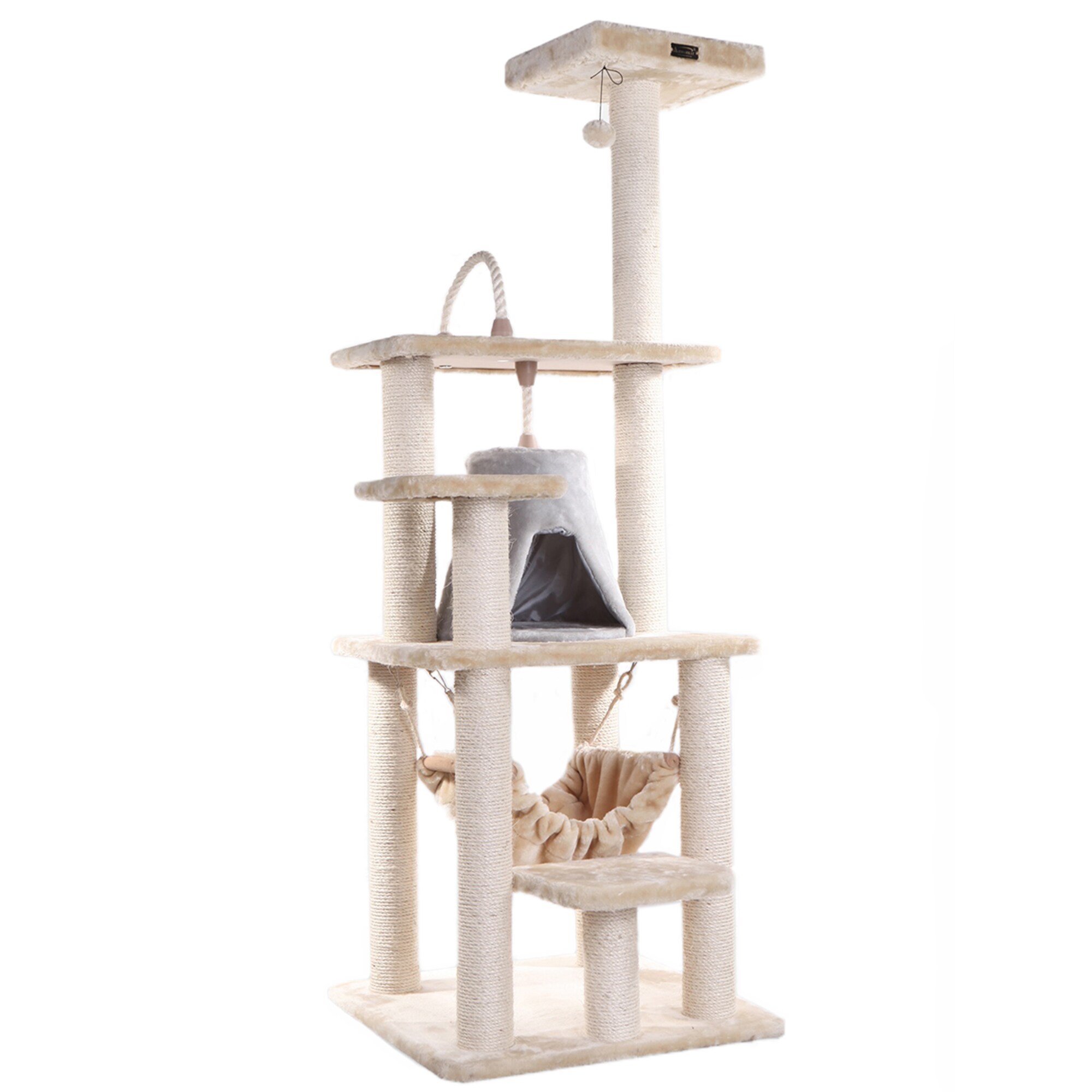 Armarkat A6501 65-Inches x 28-Inches Off-white Faux Fur Cat Shelves