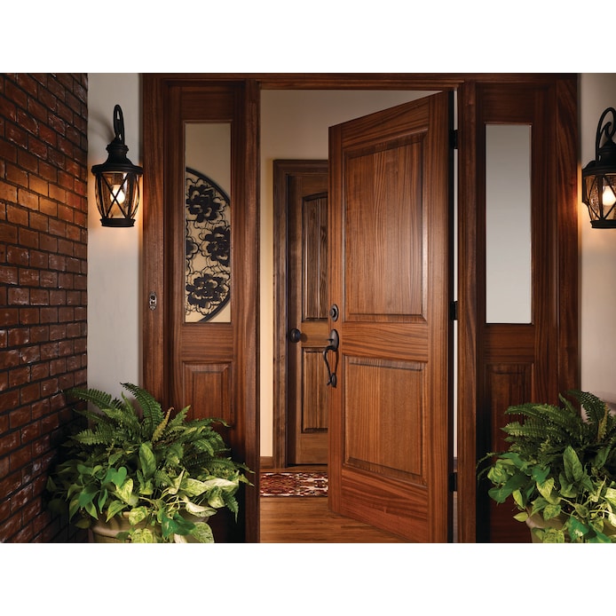 Schlage Wakefield Aged Bronze Single Cylinder Deadbolt with Siena Knob Door Handleset Schlage Wakefield Aged Bronze Single Cylinder Deadbolt with Siena Knob Door Handleset