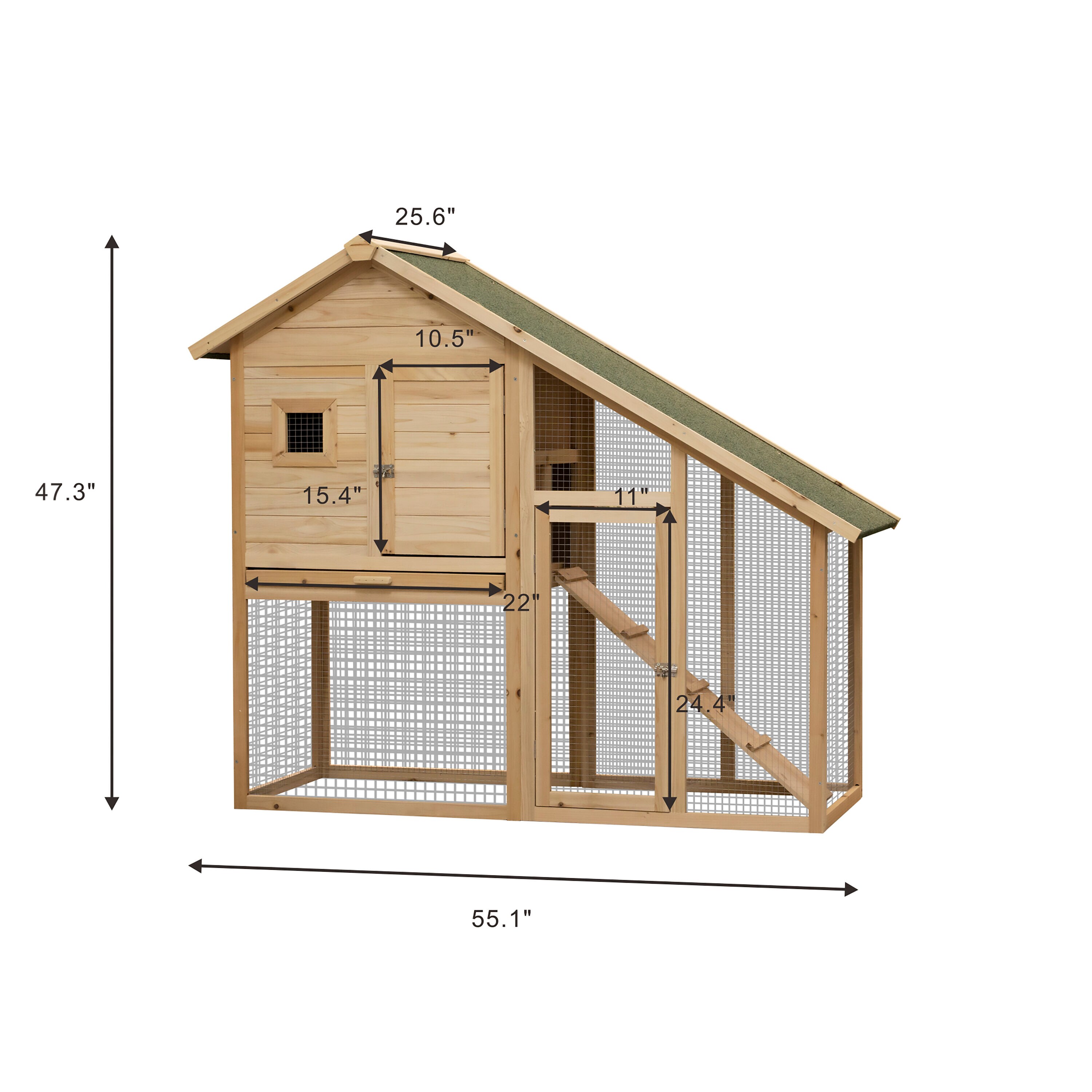 Forclover H25W-PH90 Chicken-Coops-Rabbit-Hutches - View #2