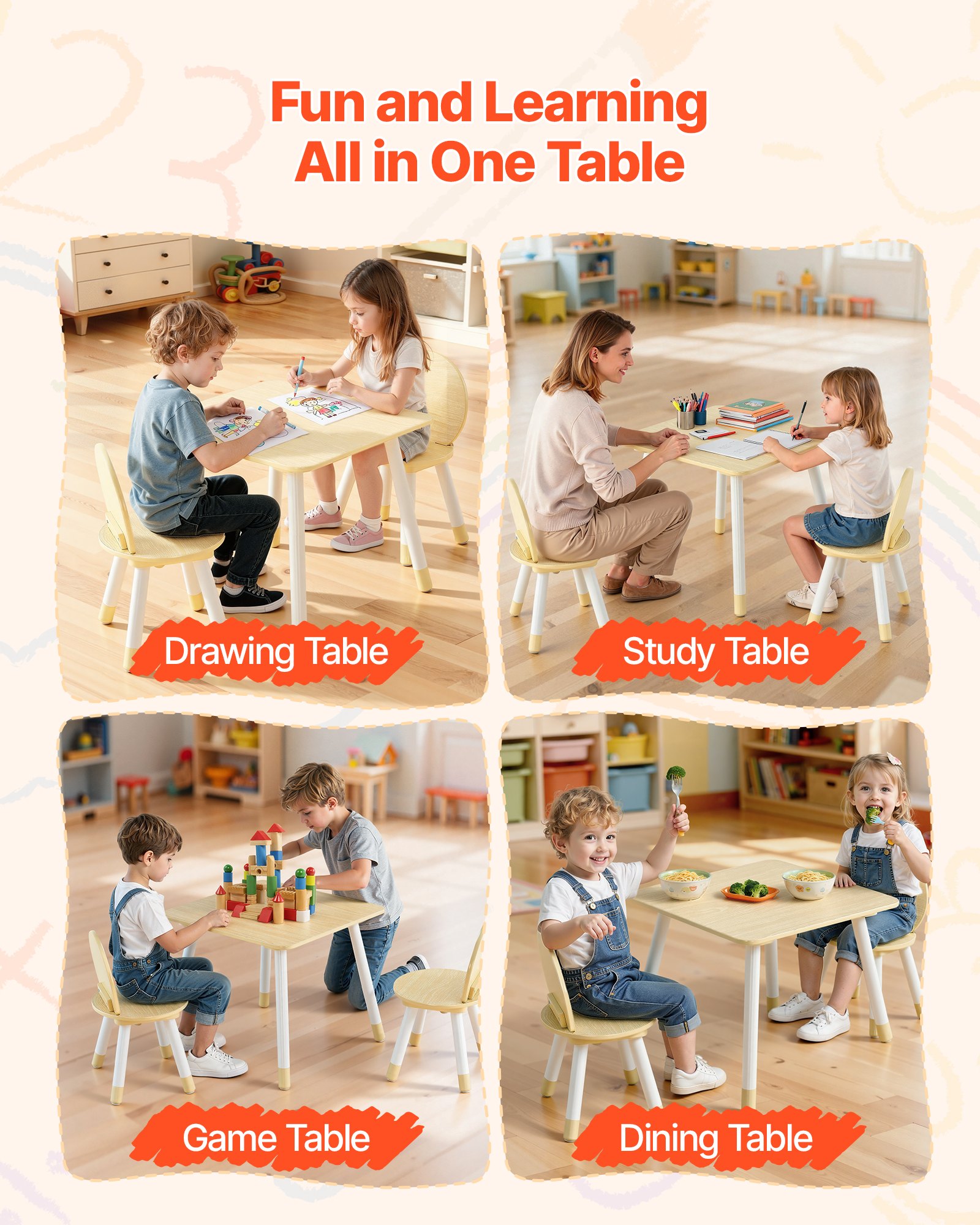 Mecale YAS-3HG1HW Kids-Play-Tables - View #5