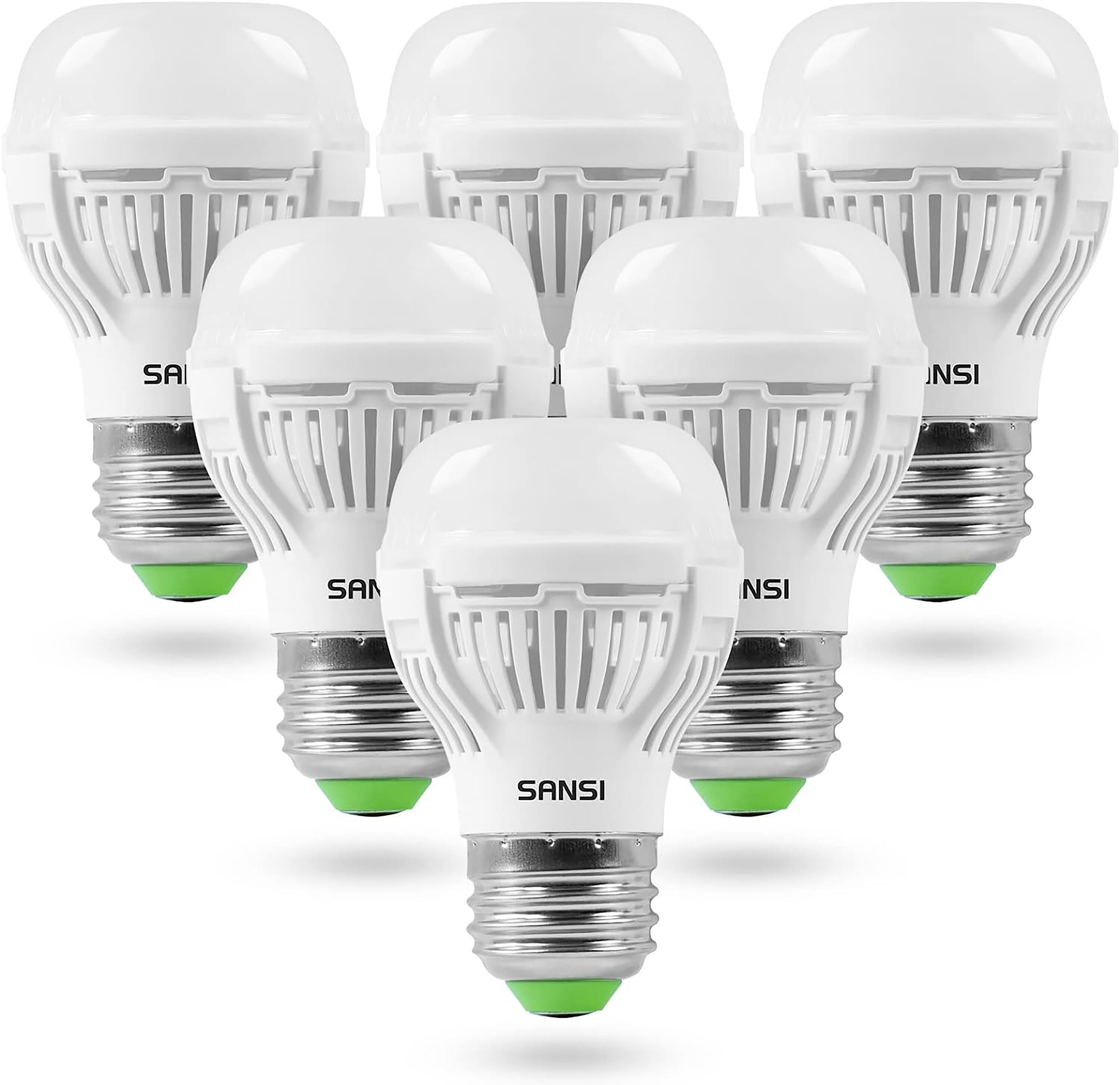 de jouwe Groet Afdeling SANSI LED light bulbs 60-Watt EQ A15 Cool White E26 LED Light Bulb (6-Pack)  in the General Purpose LED Light Bulbs department at Lowes.com