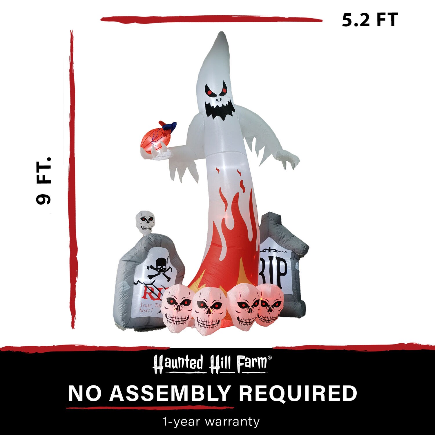 Haunted Hill Farm HIEVILGHST091-L Outdoor-Halloween-Decor - View #4