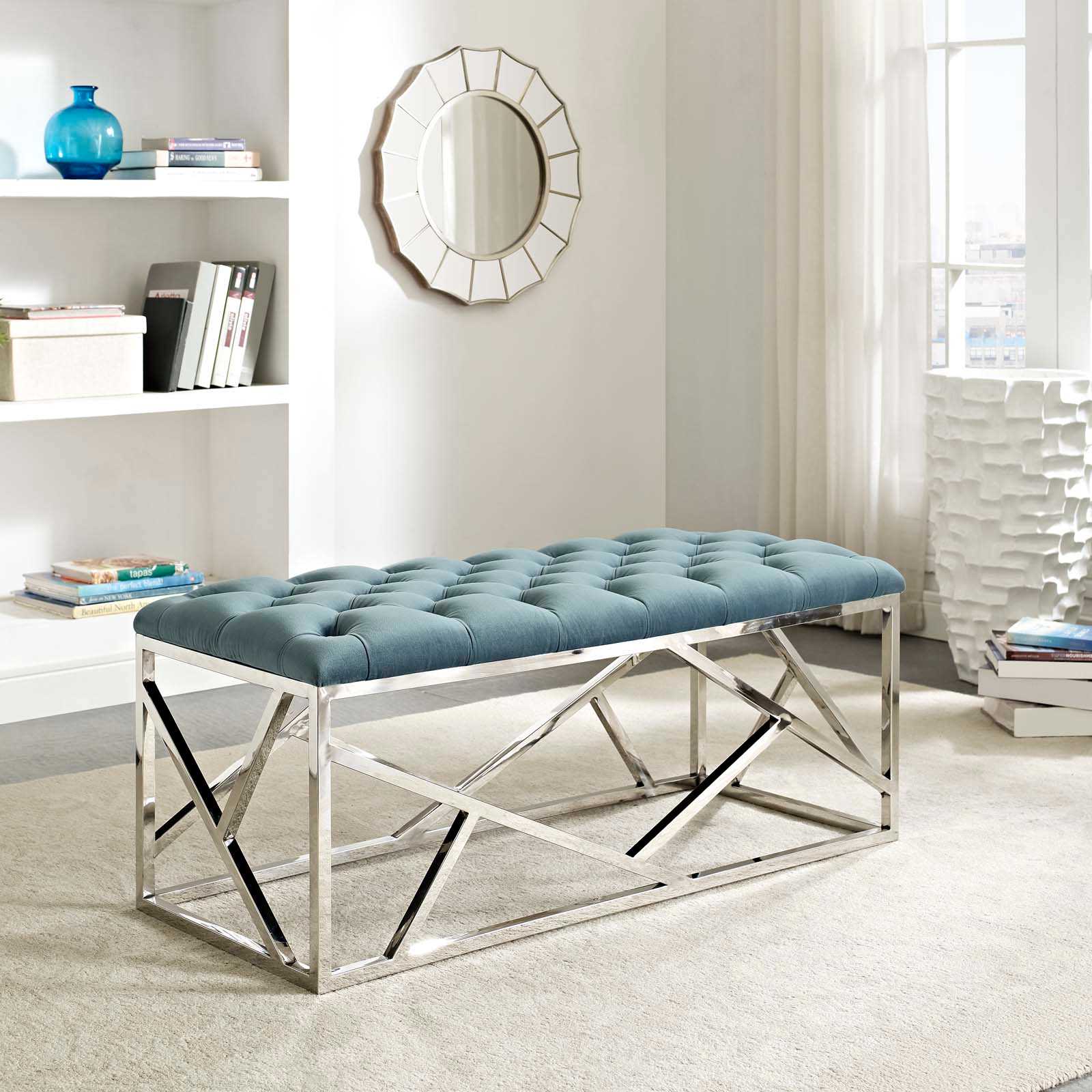 Modway EEI-2867-SLV-SEA bench - View #2