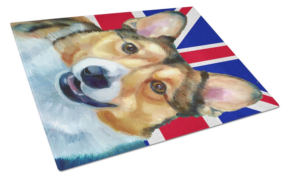 Caroline's Treasures LH9602LCB Union Jack British Flag 11.25-in L x 15.75-in W Glass Cutting Board