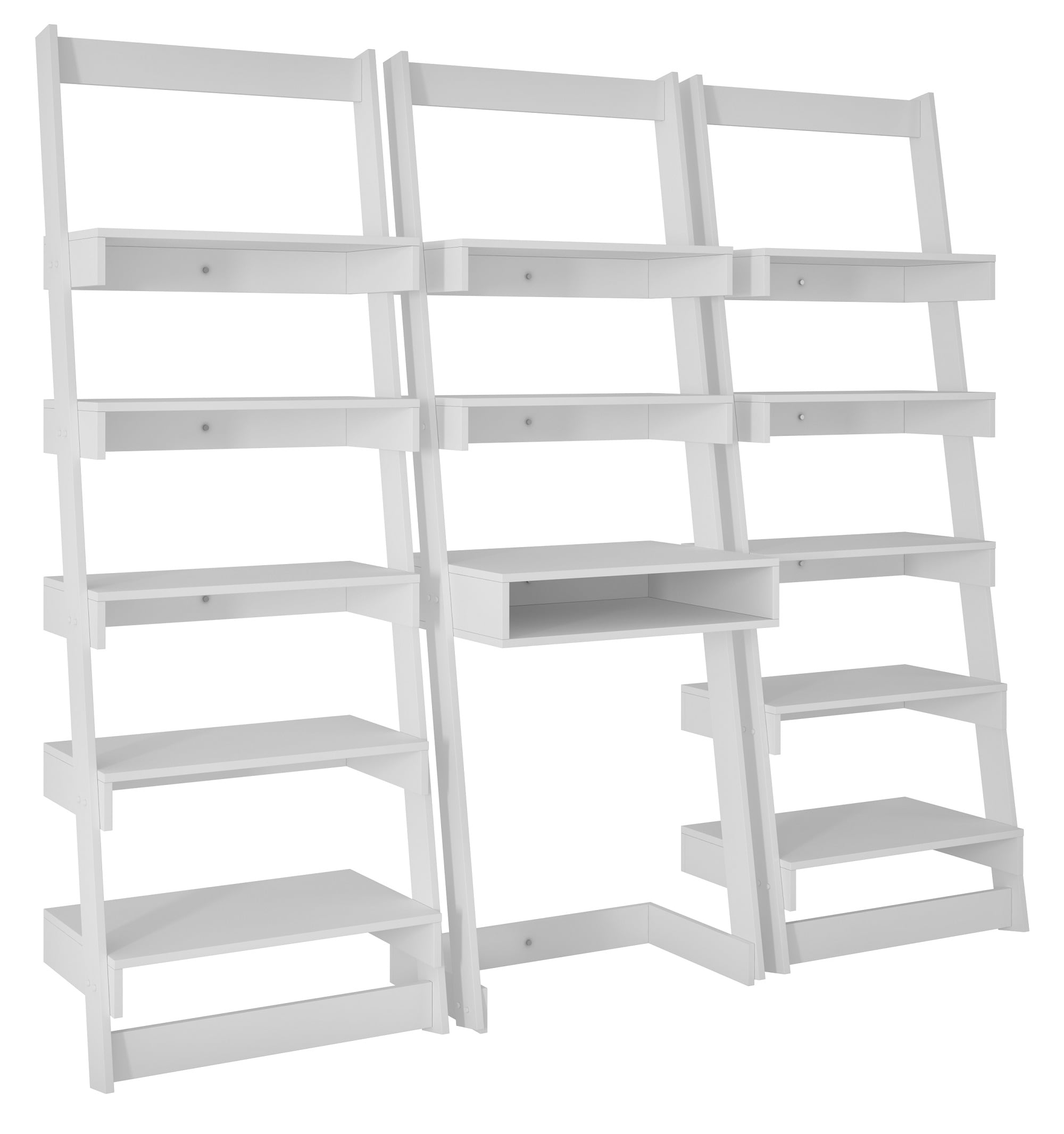 Manhattan Comfort 21AMC6 Carpina 24.8-in White Modern/Contemporary Ladder Desk