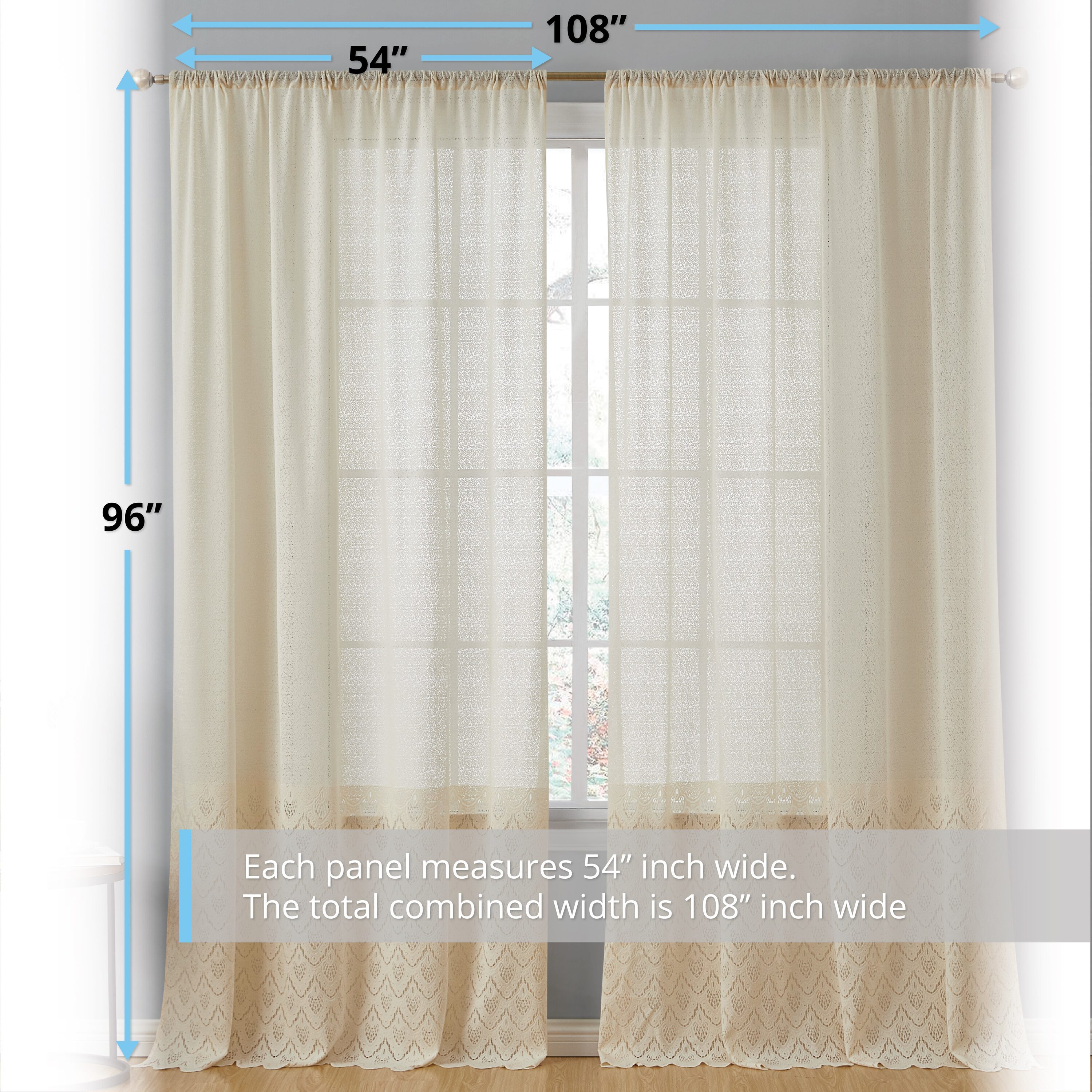 HLC.me MNCO-LCE-96-BEIG curtains - View #4
