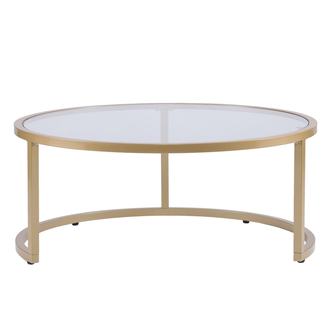 HomeRoots 4000402088 Gold Glass Modern Coffee Table